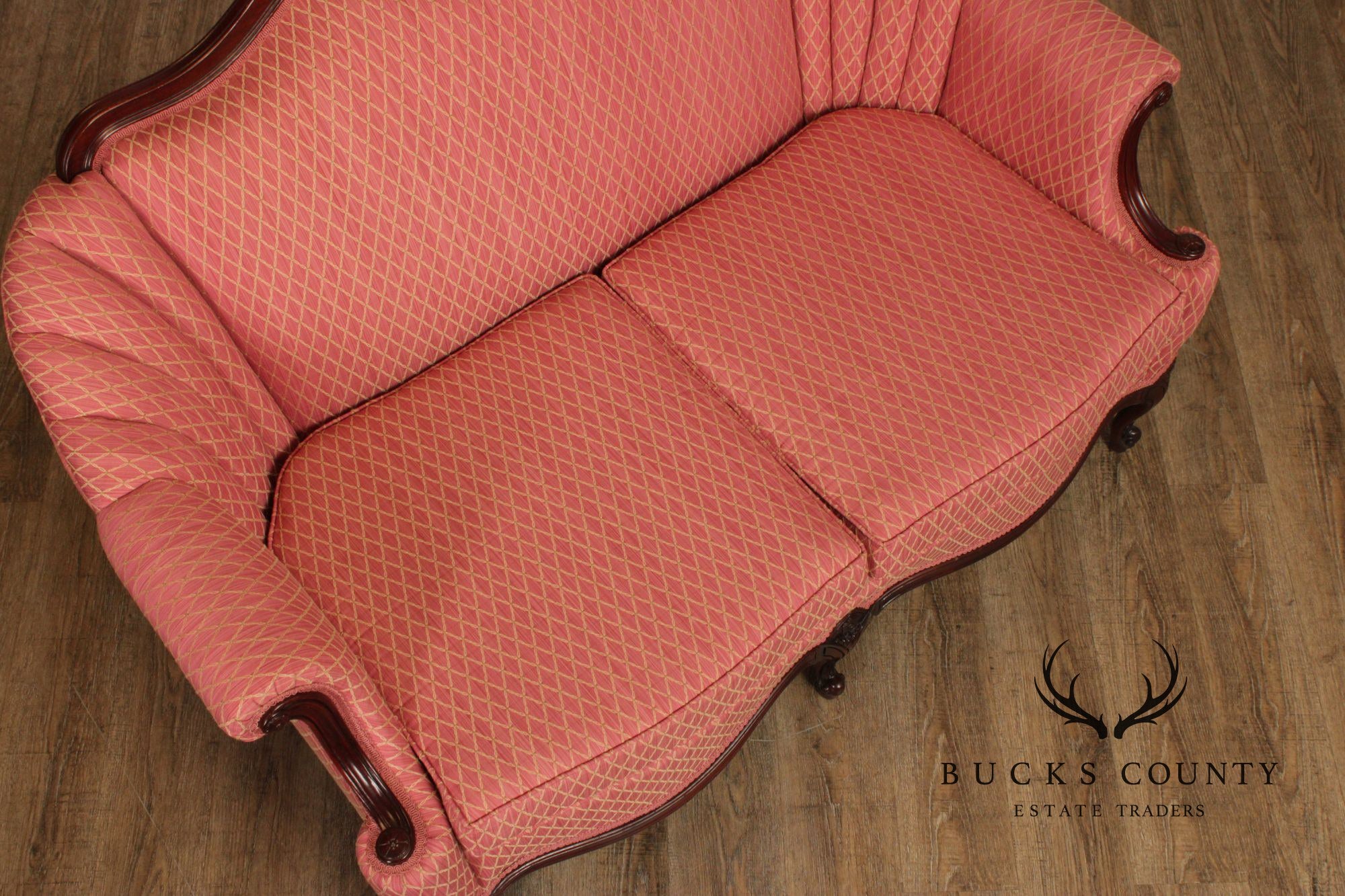 French Louis XV Style Mahogany Loveseat Settee