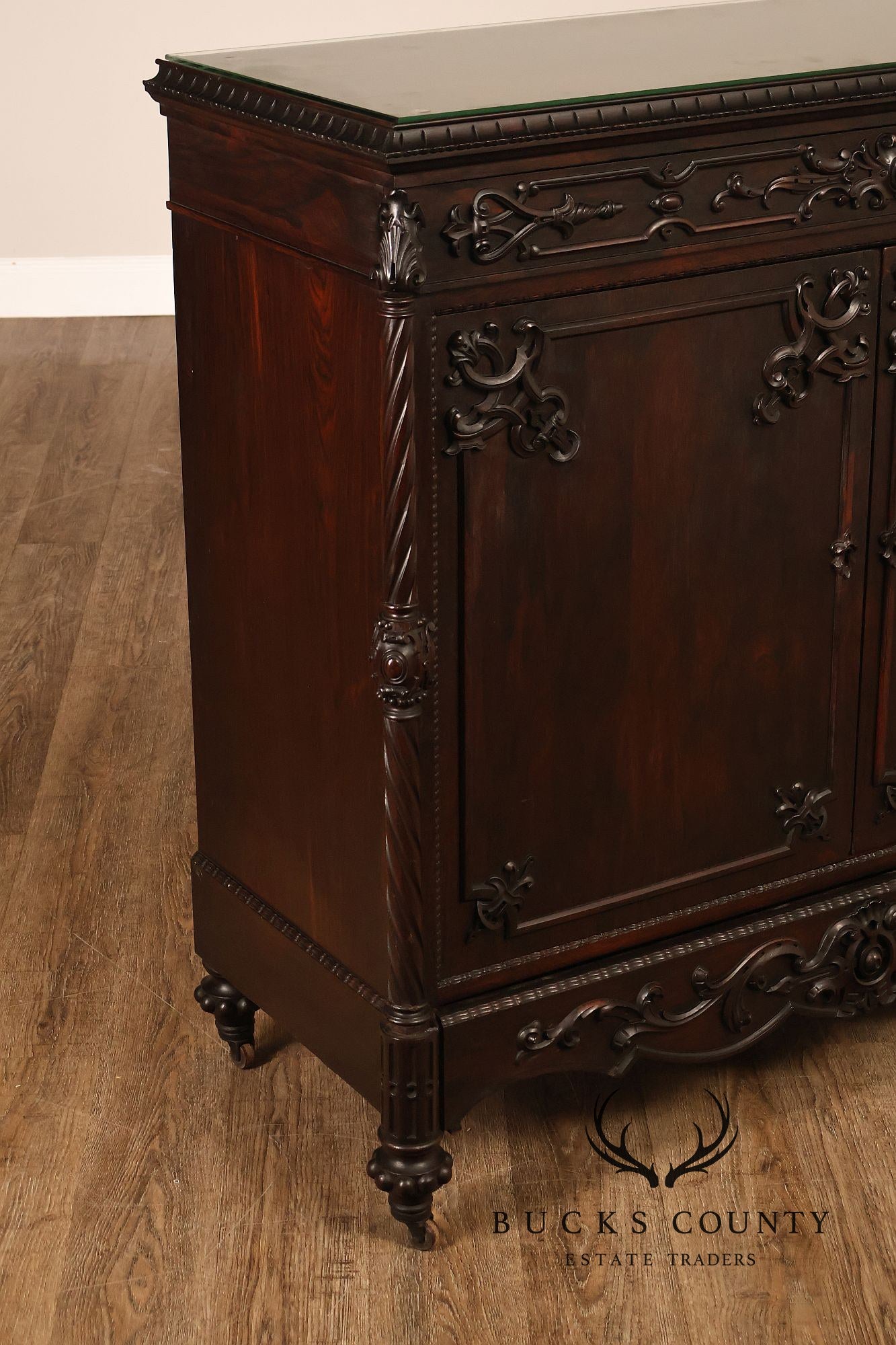 Antique Victorian Rosewood Carved Server