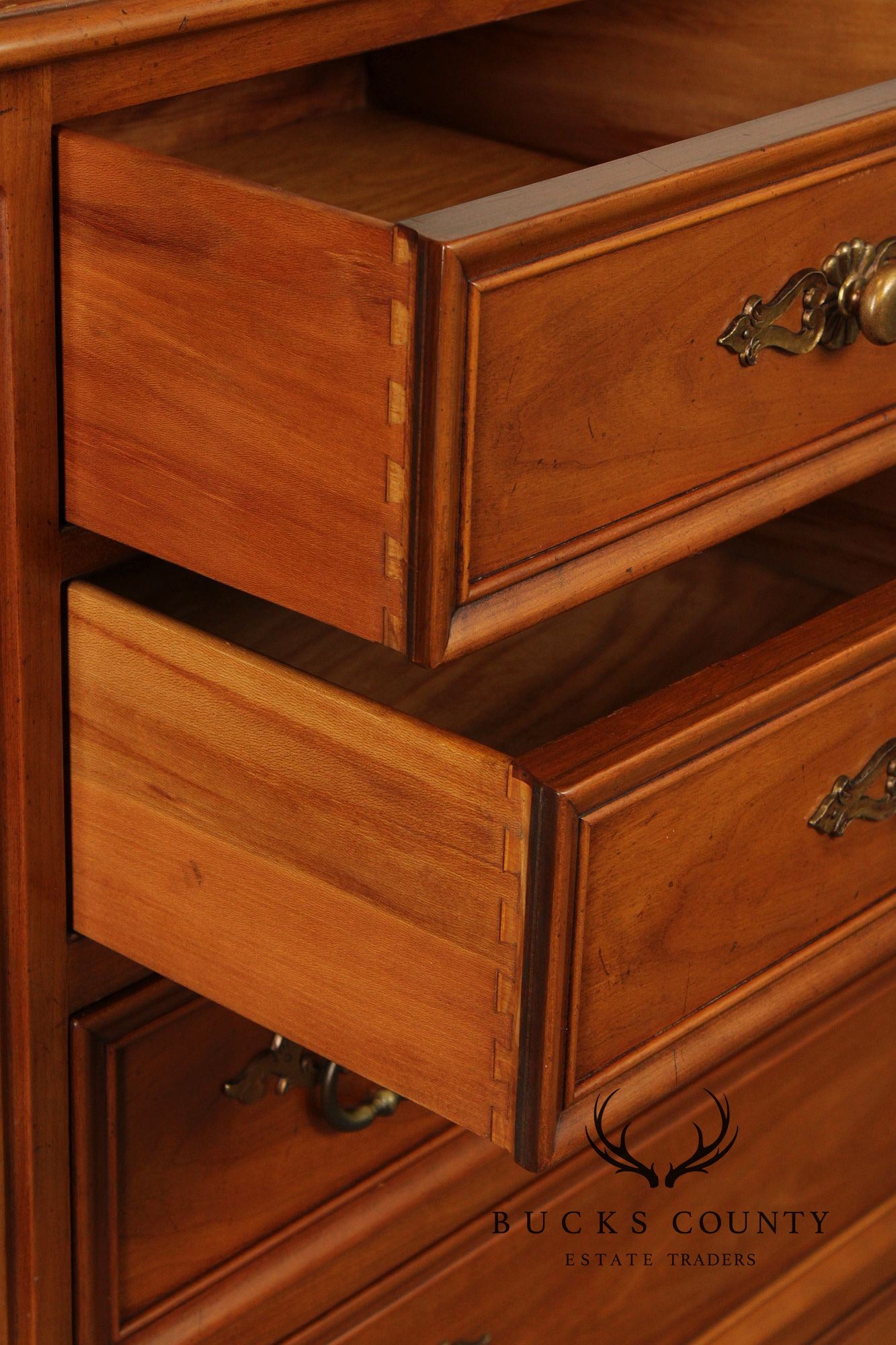 Kindel French Provincial Style Fruitwood Tall Chest