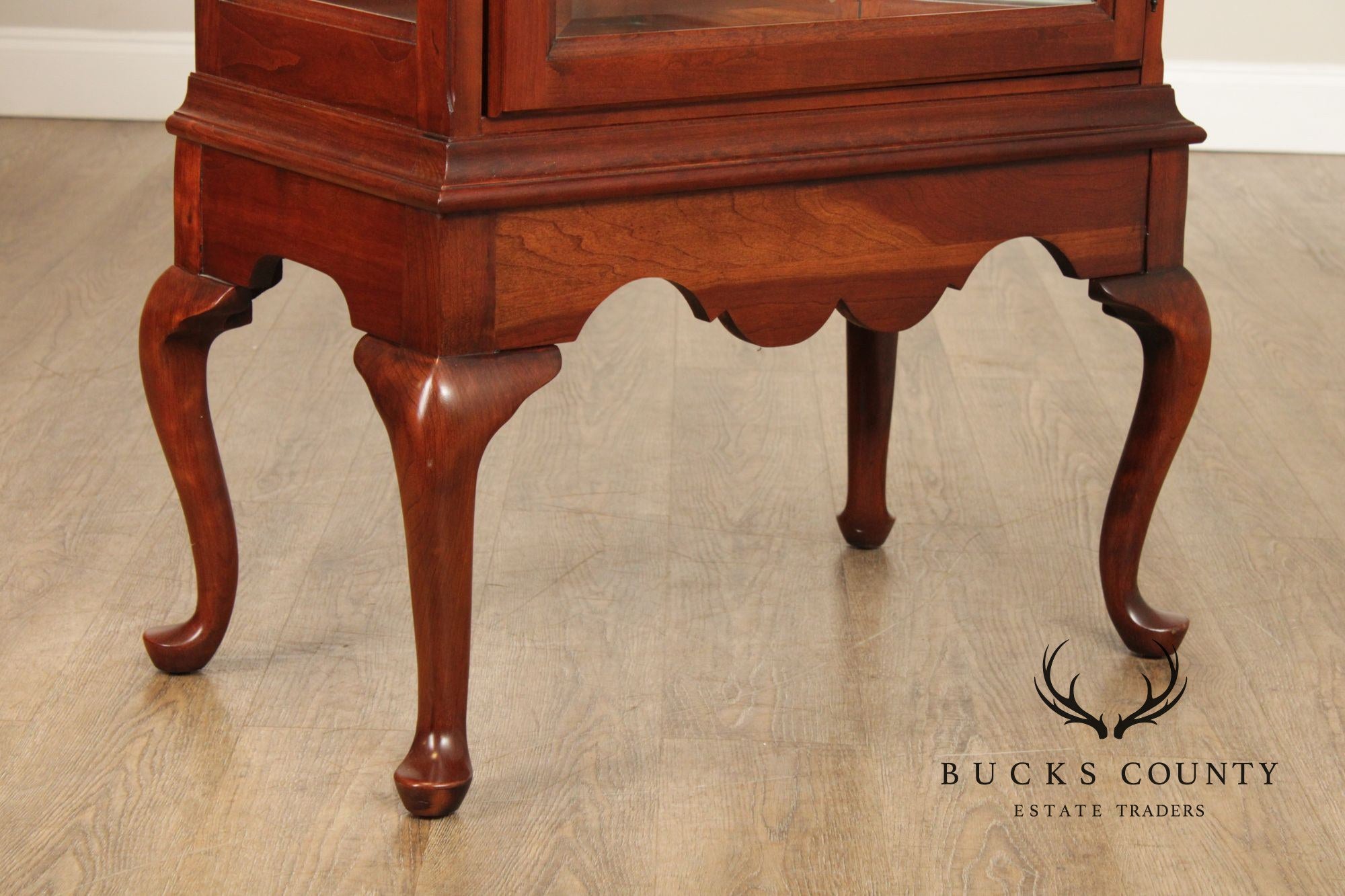Queen Anne Style Cherry Display Cabinet