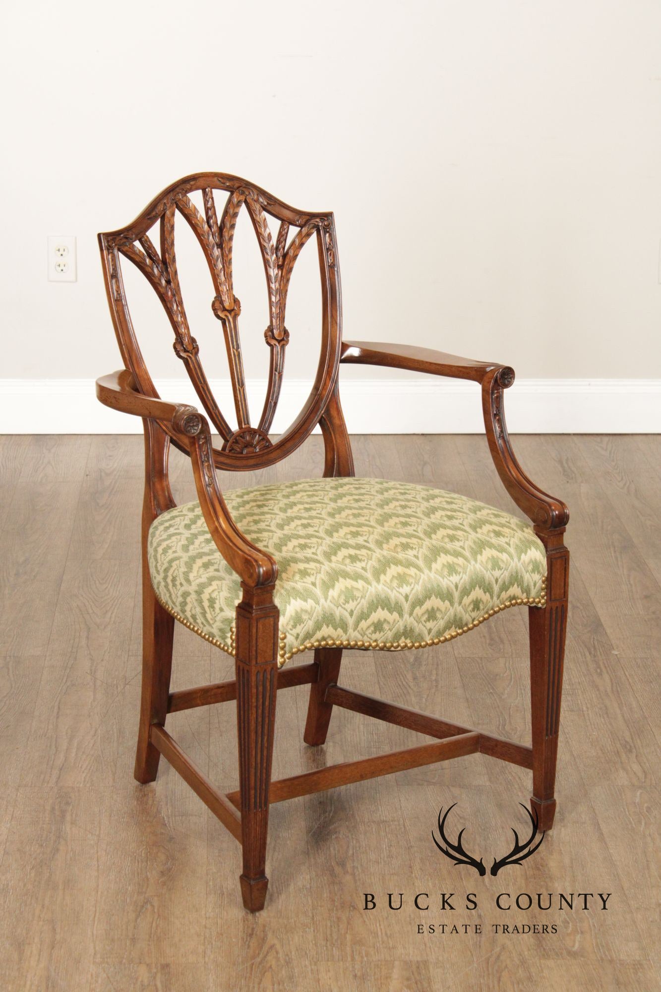 Hepplewhite Style Pair of Mahogany Armchairs