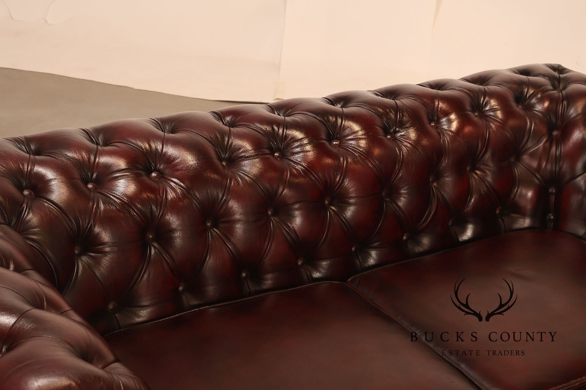 Chesterfield Style Oxblood Leather Sofa