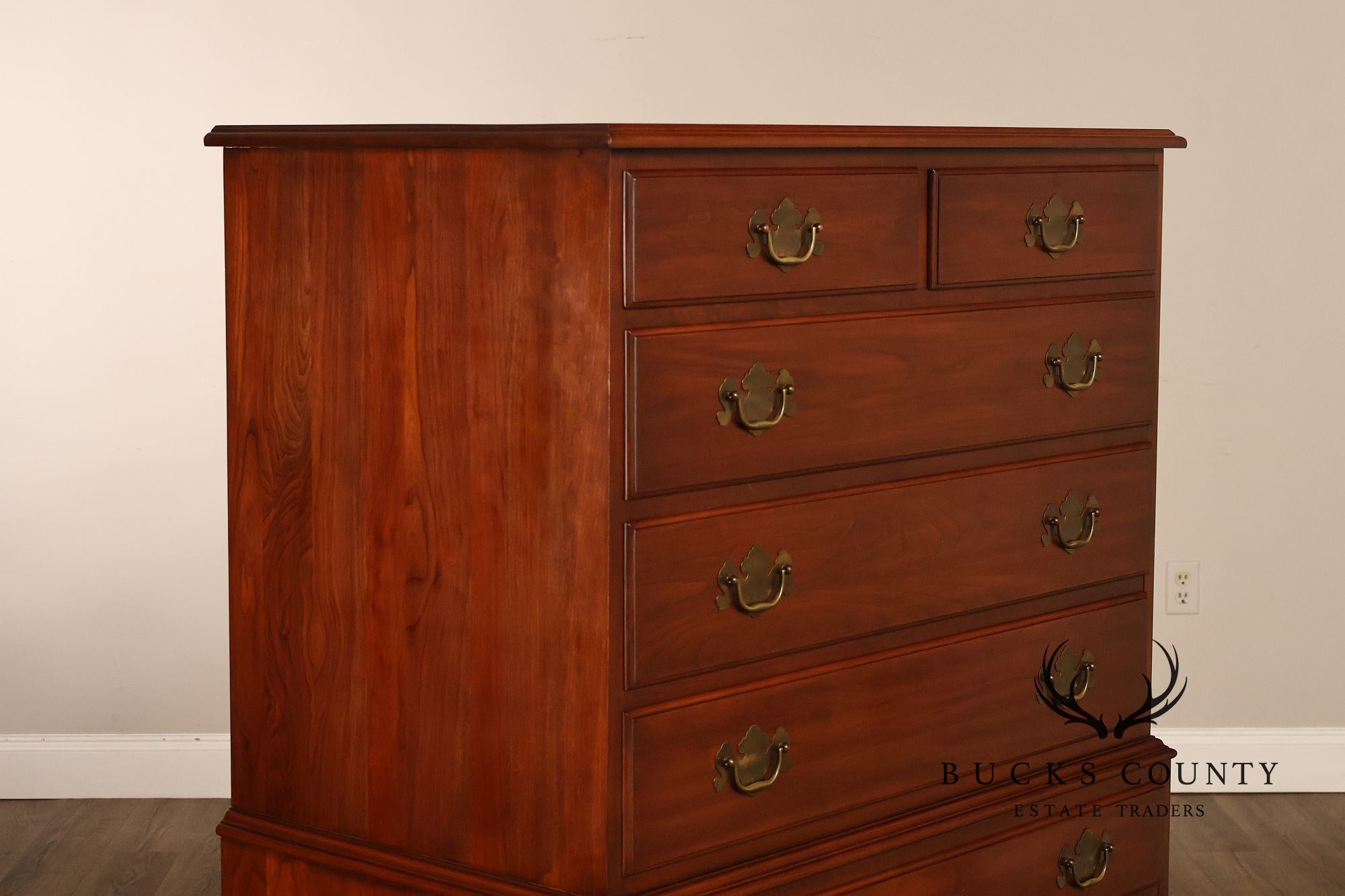 Henkel Harris Chippendale Style Cherry Tall Chest