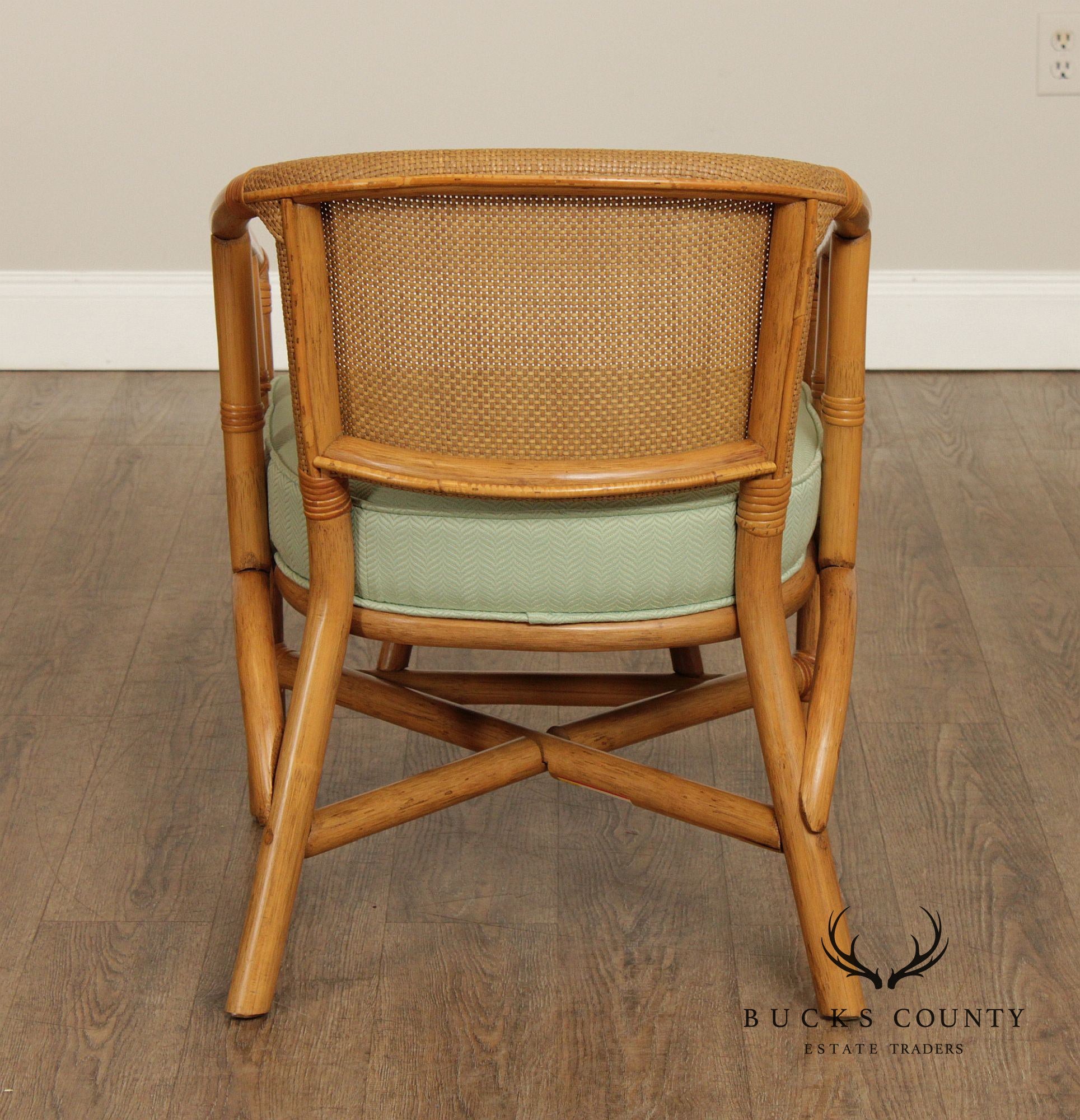 Hollywood Regency Rattan Lounge Chair