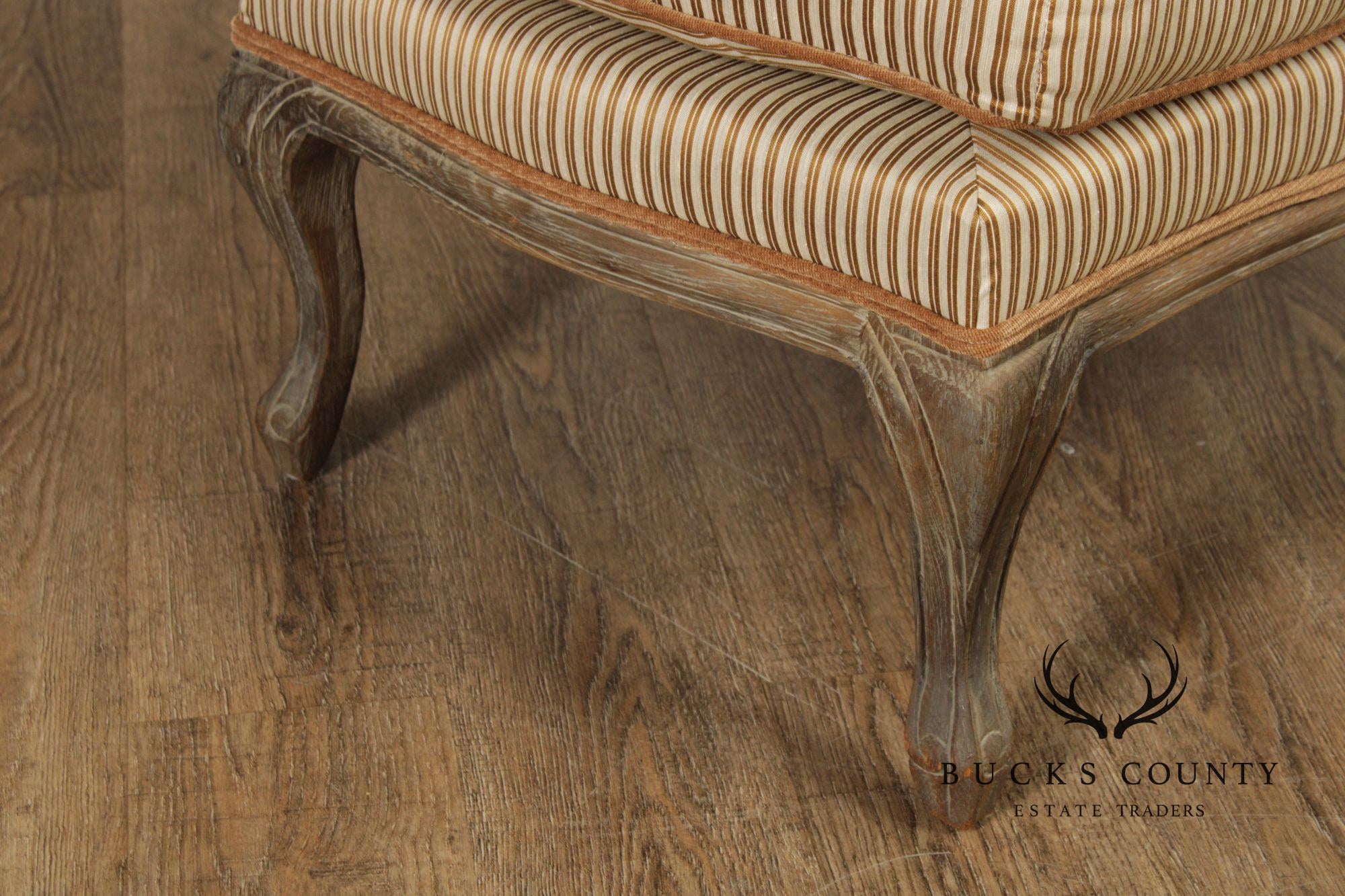 Restoration Hardware French Louis XV Style Pair of Marseilles Ottomans