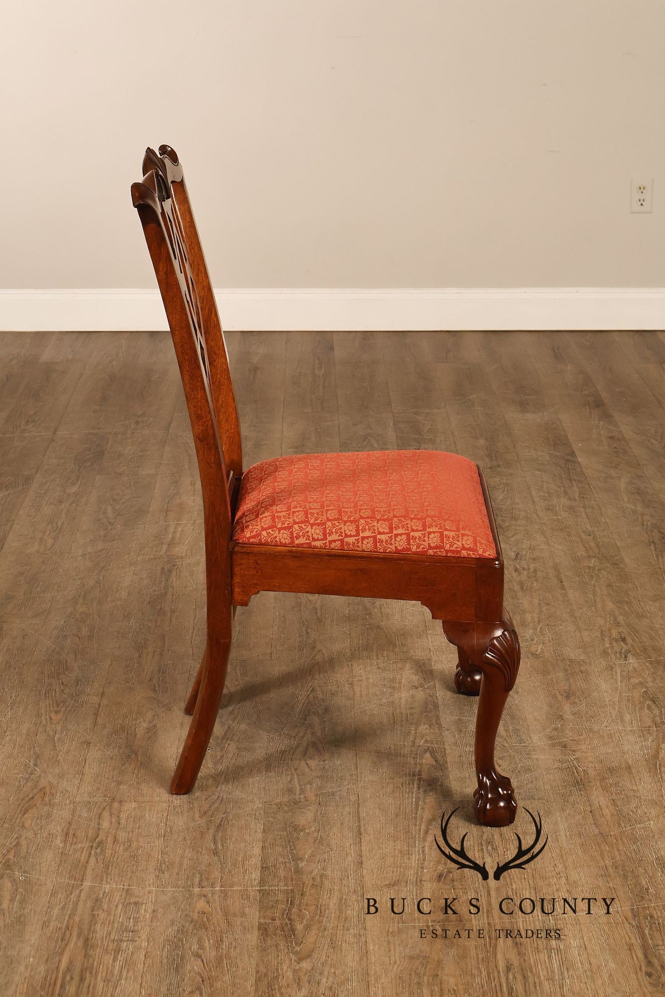 Stickley Chippendale Style Set of Four Mahogany Dining Chairs