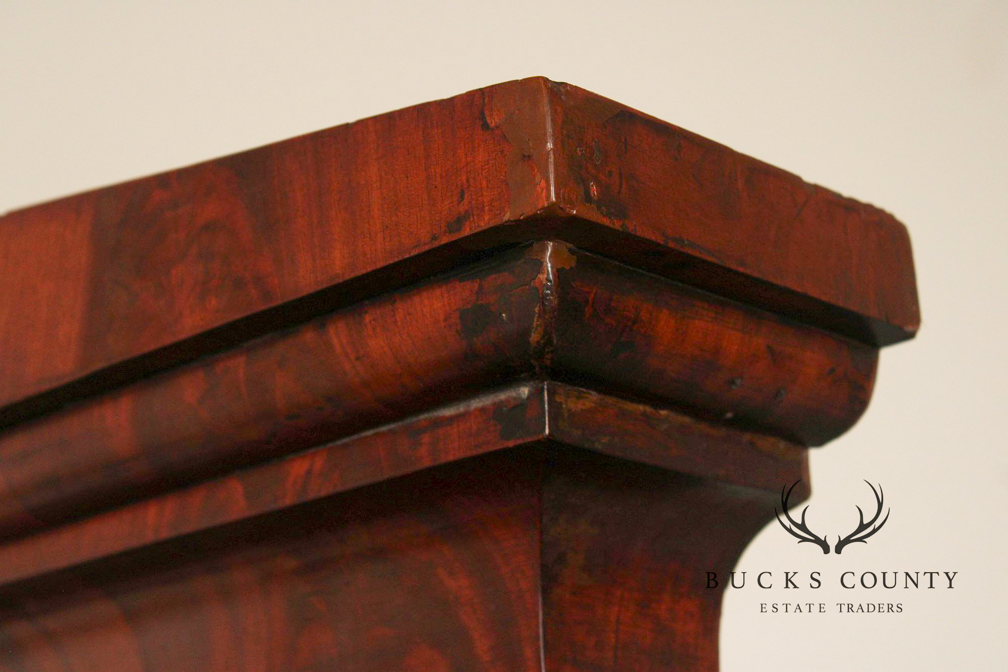 Antique French Empire Mahogany Cheval Mirror