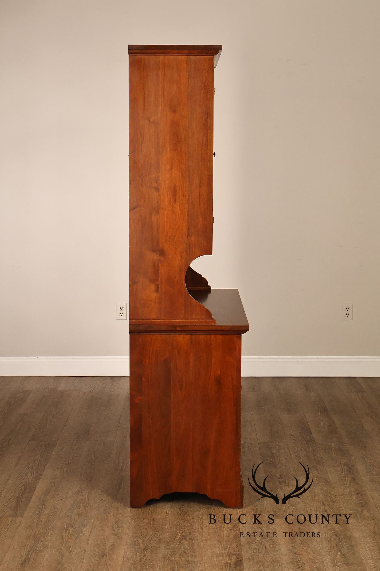 E.A. Clore Bench Made Solid Walnut Step Back Hutch