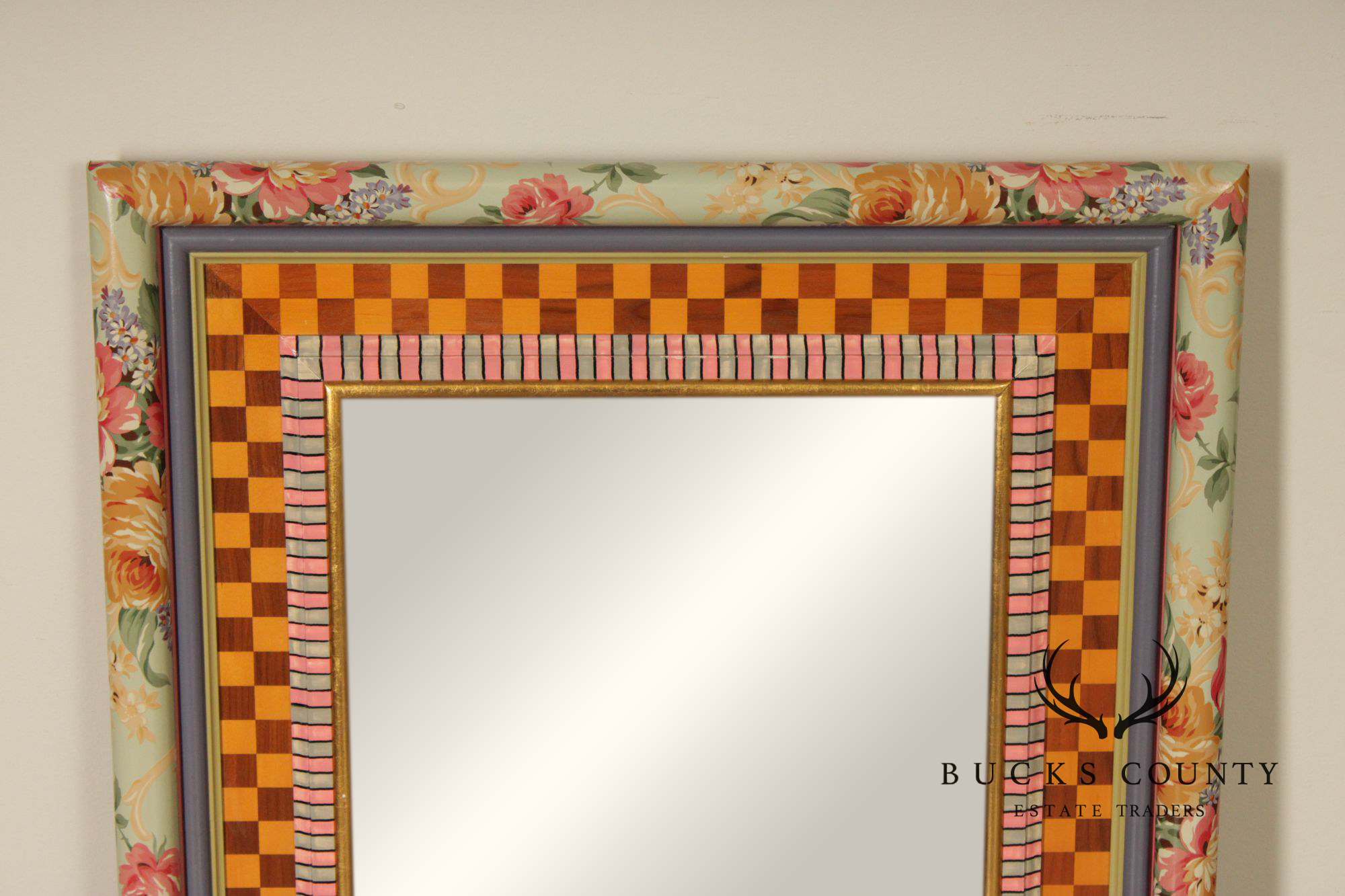 MacKenzie-Childs Whimsical Hand-Painted Wall Mirror