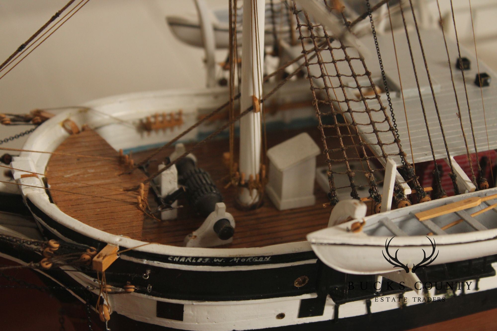 Model Ship 'Charles W. Morgan' In Wooden Display Case
