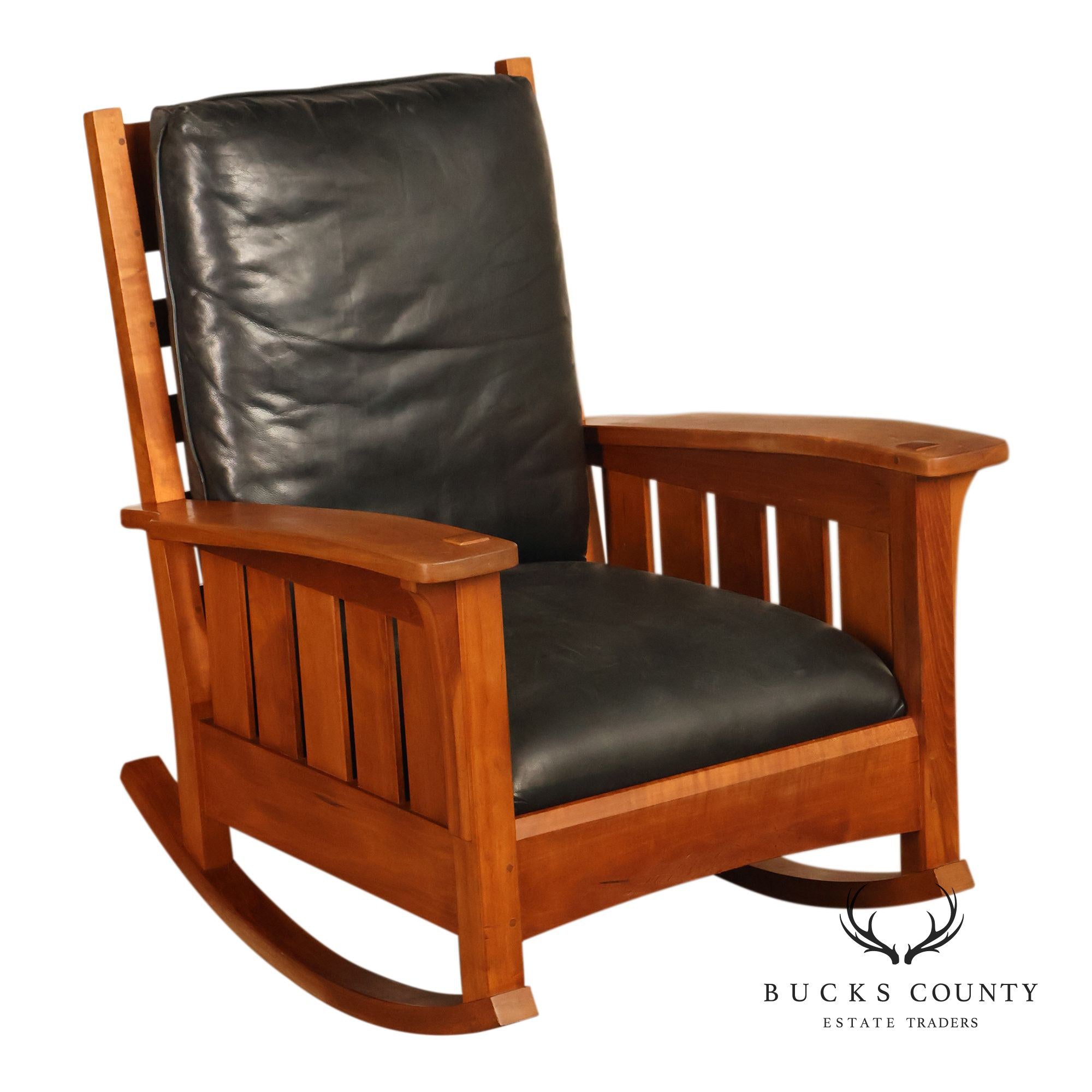Stickley Mission Collection Cherry and Leather Rocker