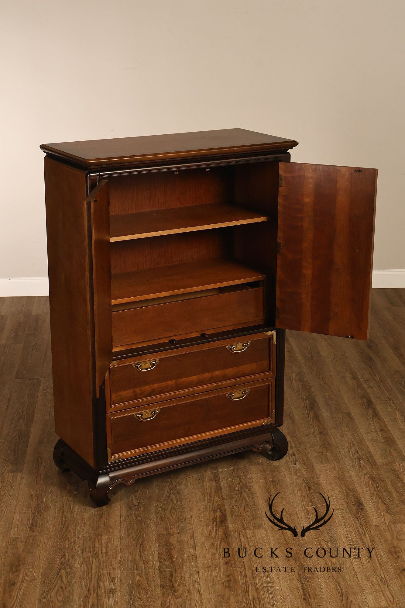 Broyhill Premier Ming Dynasty Asian Style Burl Wood Armoire