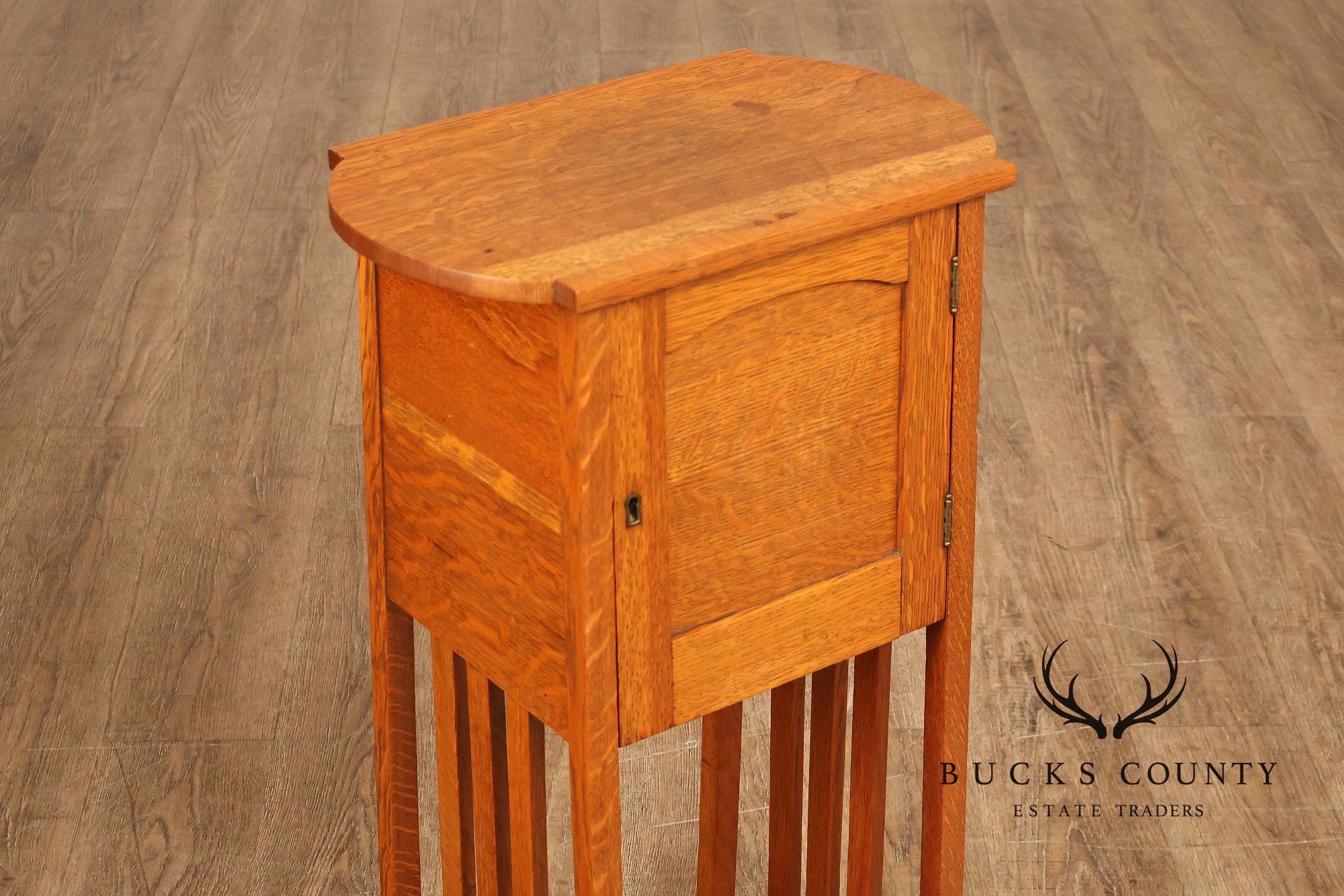 Antique Arts And Crafts Oak Bedside Cabinet / Humidor