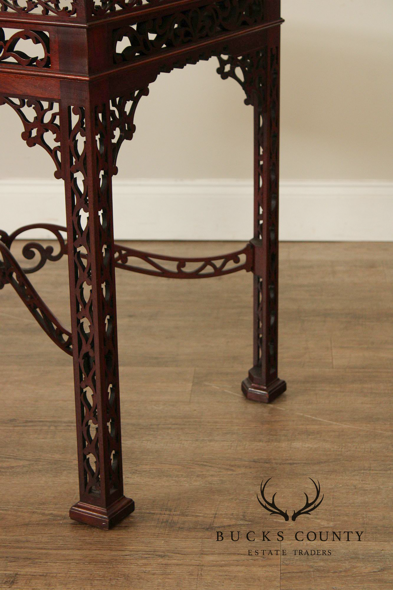 Chinese Chippendale Style Mahogany Tea Table