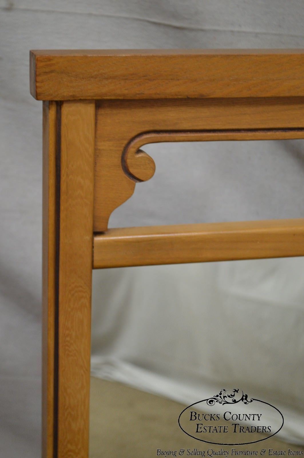 Mid Century Modern Light Walnut / Teak 2 Section Mirror by United Furniture Corp