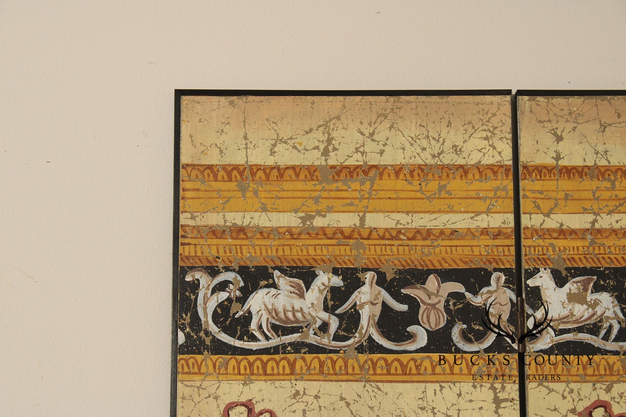 Italian Neoclassical Style Painted Four-Panel Folding Screen