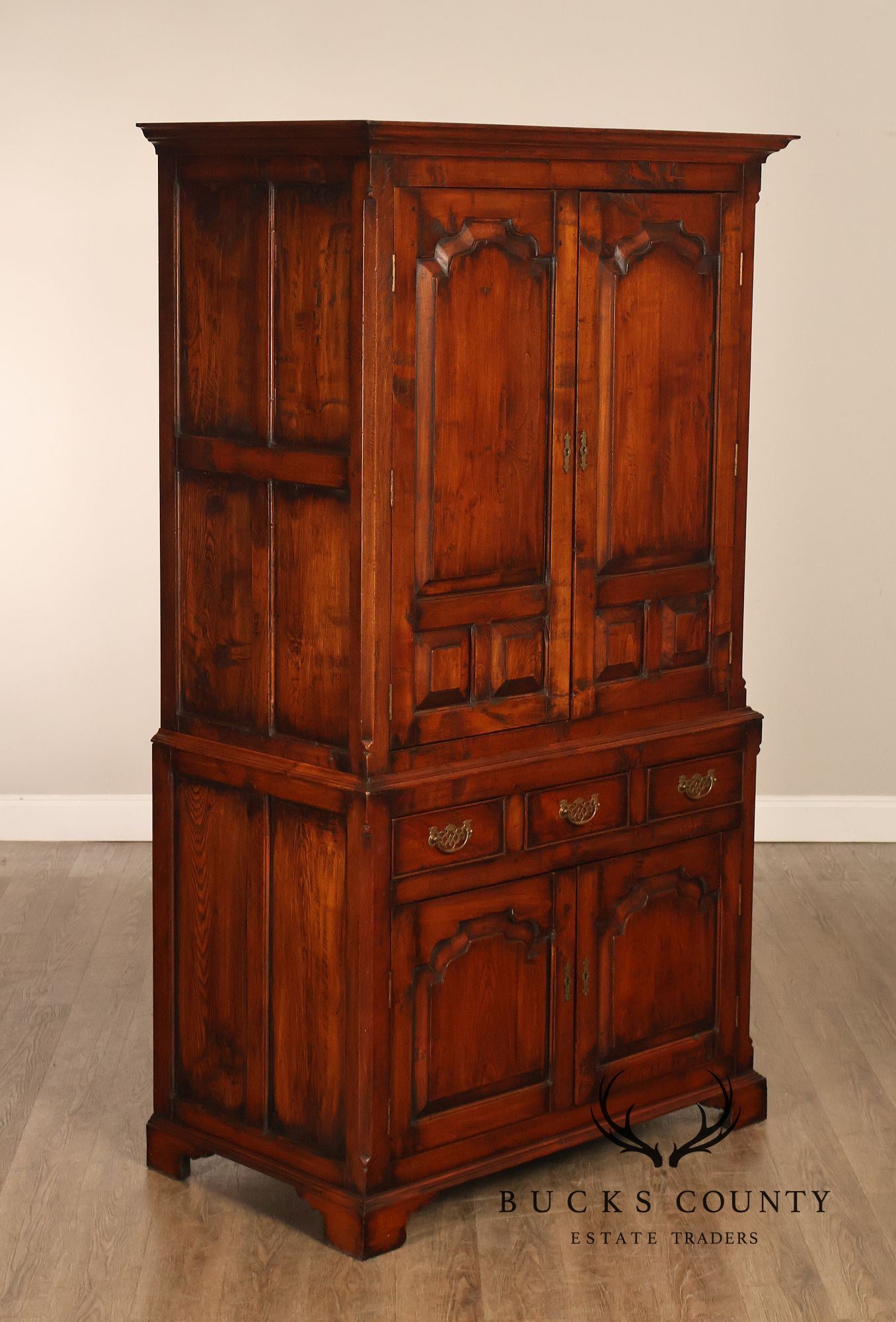 English Reproduction Georgian Style Linen Press Cabinet