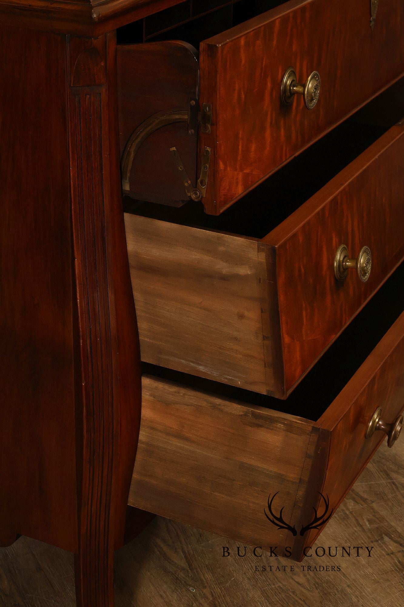 Federal Style Mahogany Secretary Bookcase With Drop Front Desk