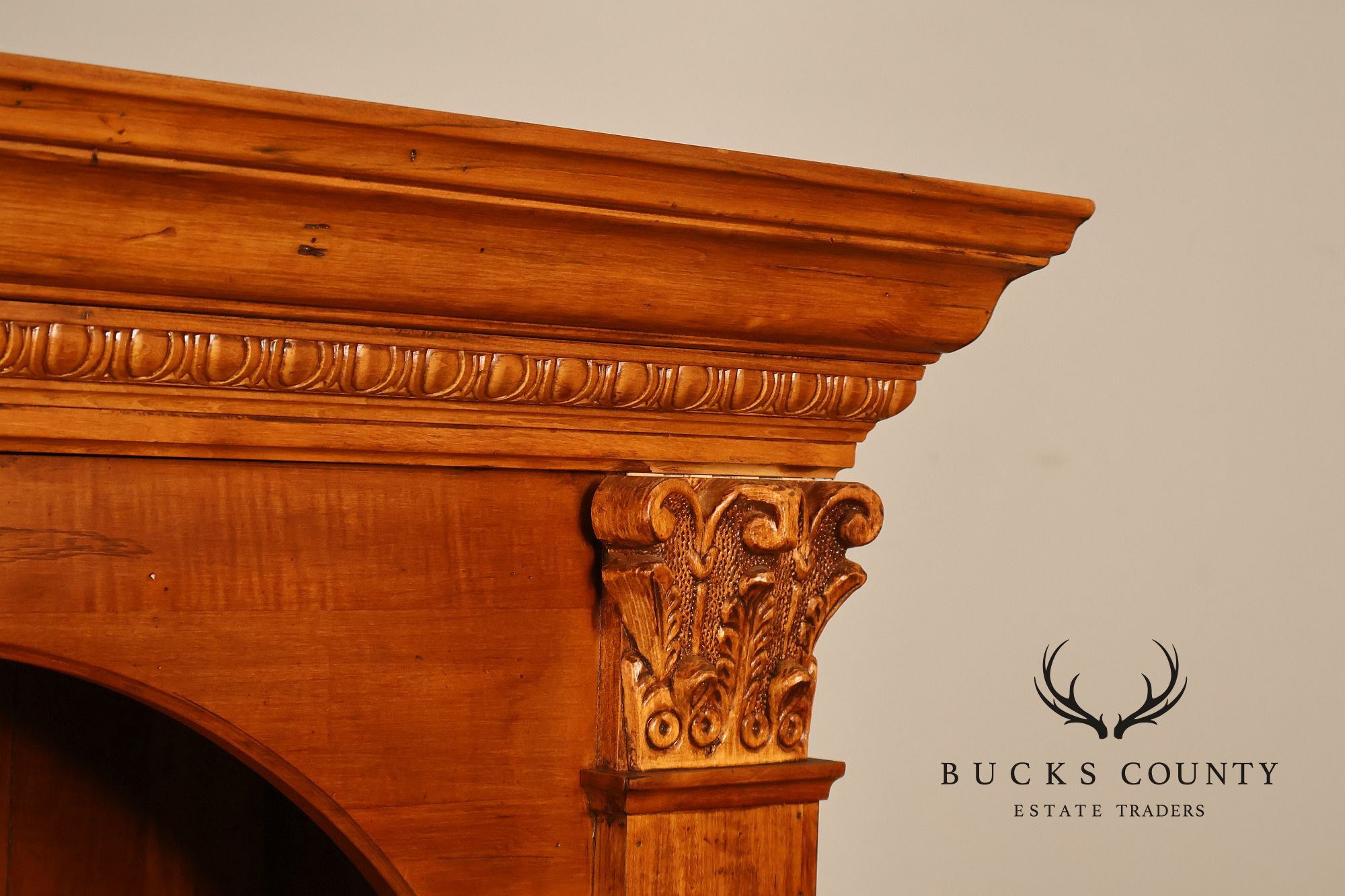 Ethan Allen 'Legacy' Maple Open Carved Library Bookcase