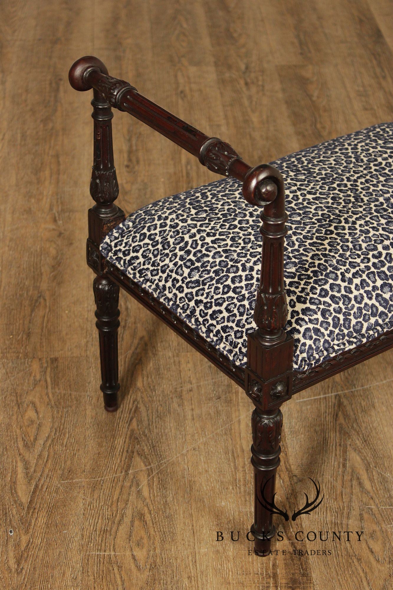 French Louis XVI Style Mahogany Vanity Bench