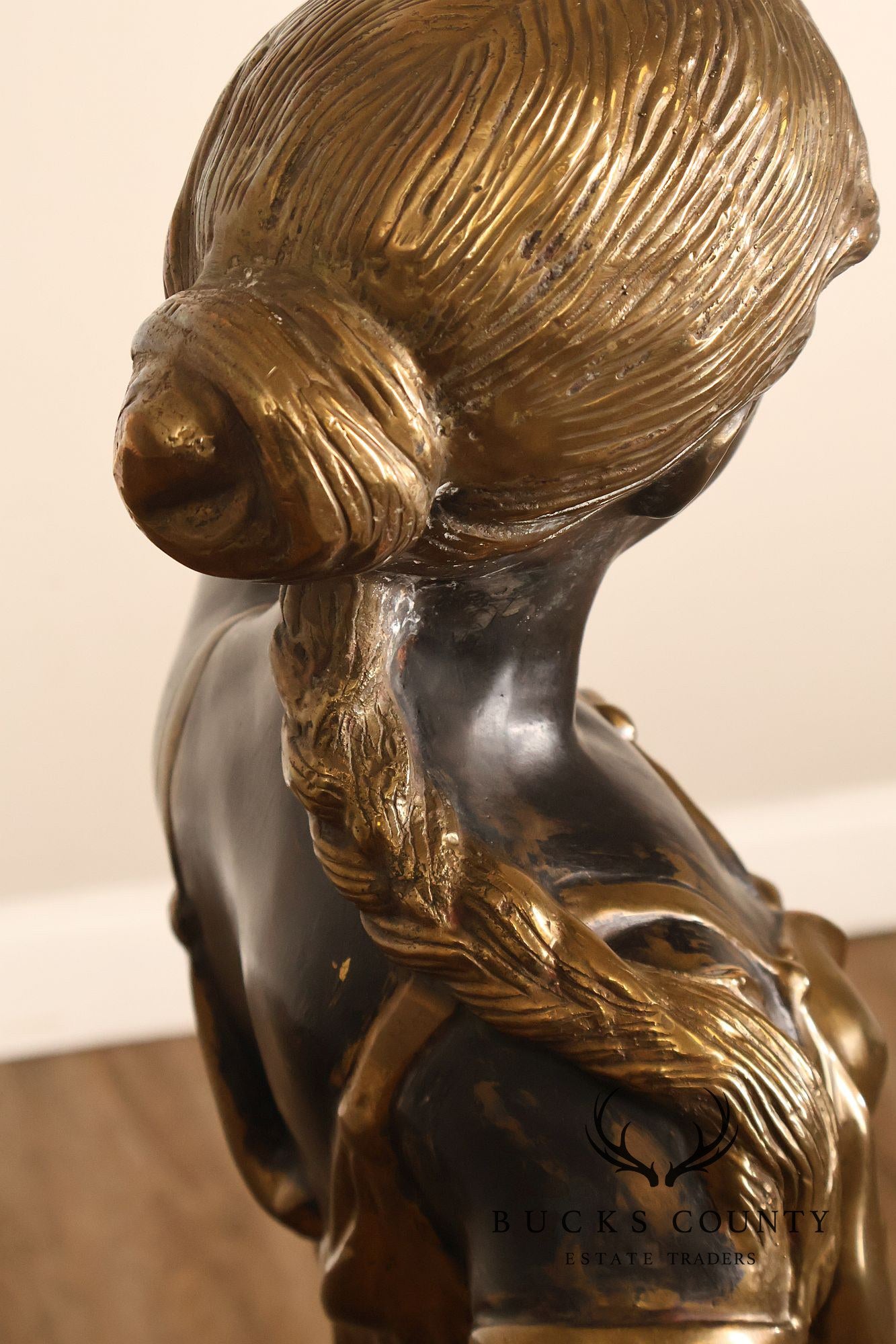 Neoclassical Style Pair Of Bronze Figural Torchere Floor Lamps