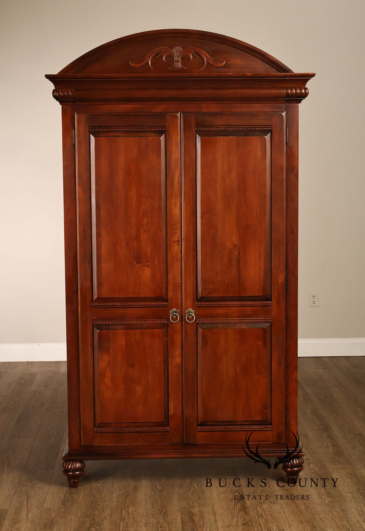 Ethan Allen 'British Classics' Carved Maple And Birch Armoire