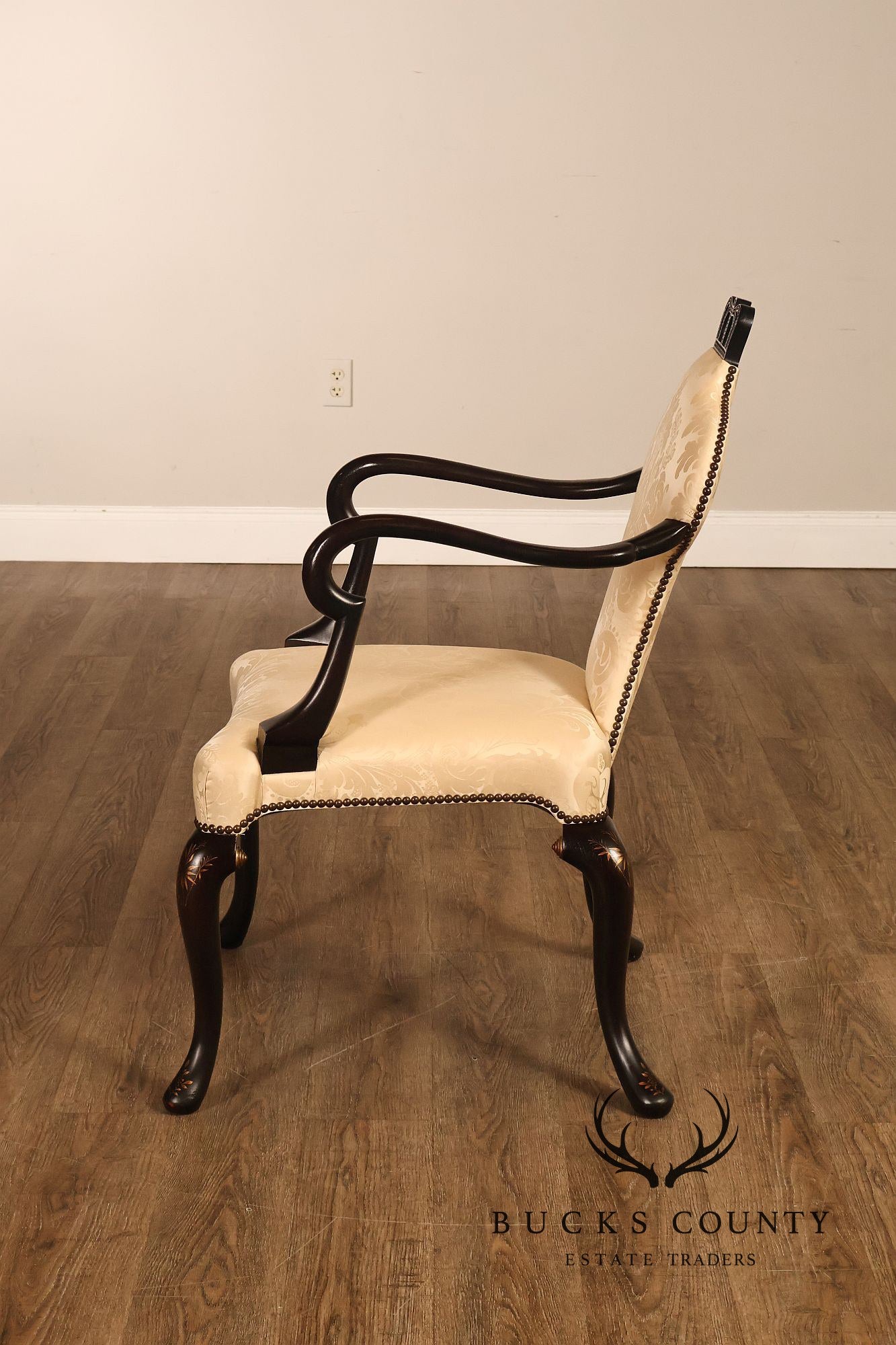 Baker Stately Homes Queen Anne Style Crown Armchair