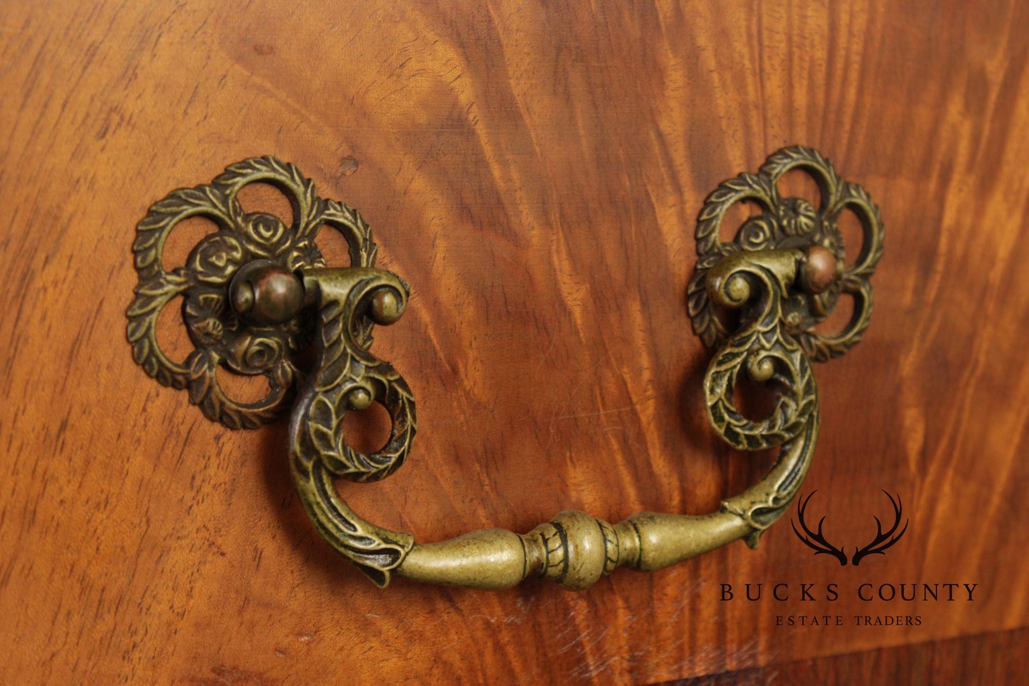 1930's Georgian Style Carved Mahogany Tall Chest