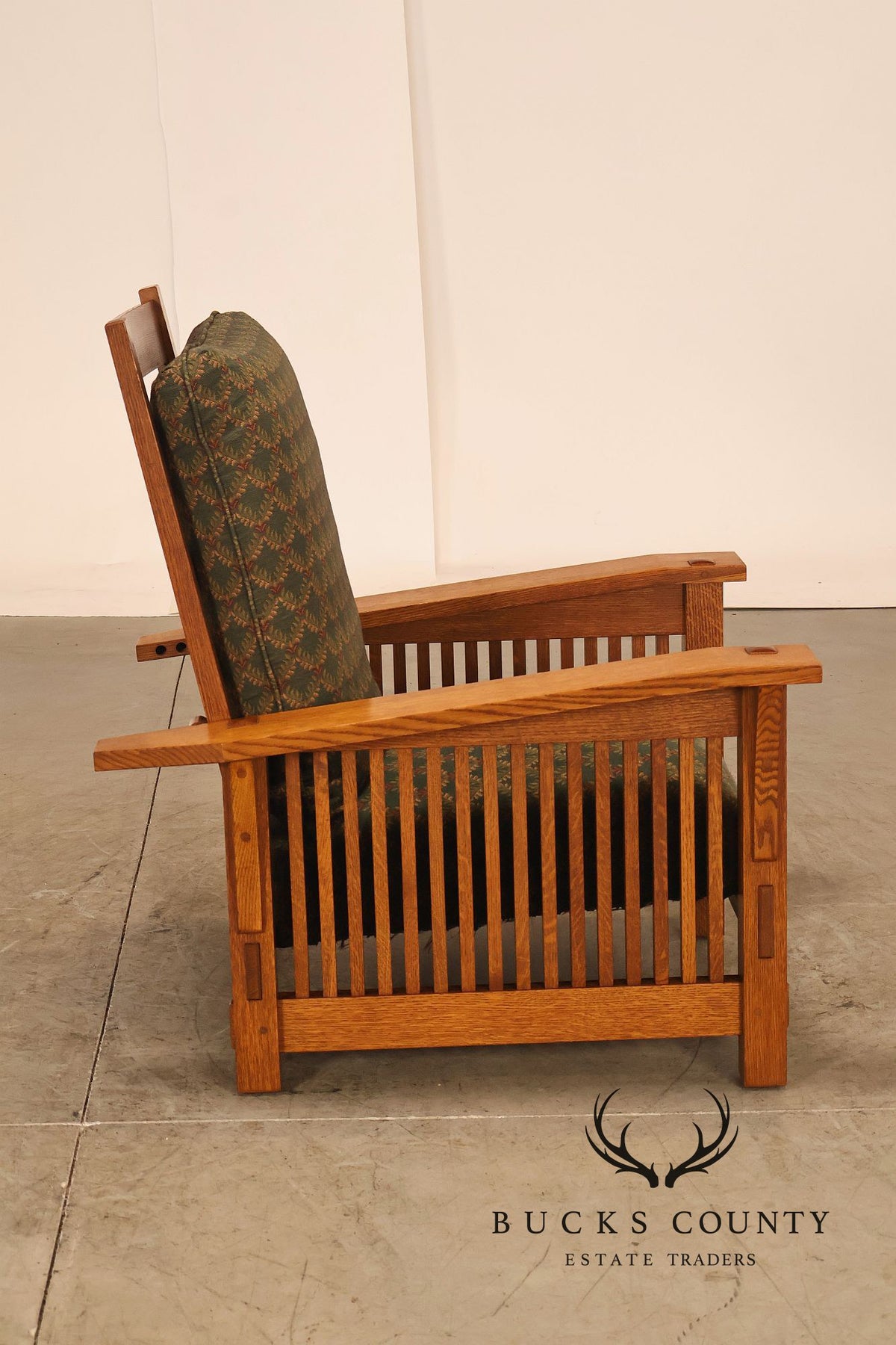 Stickley Mission Collection Oak Bent Arm Morris Chair