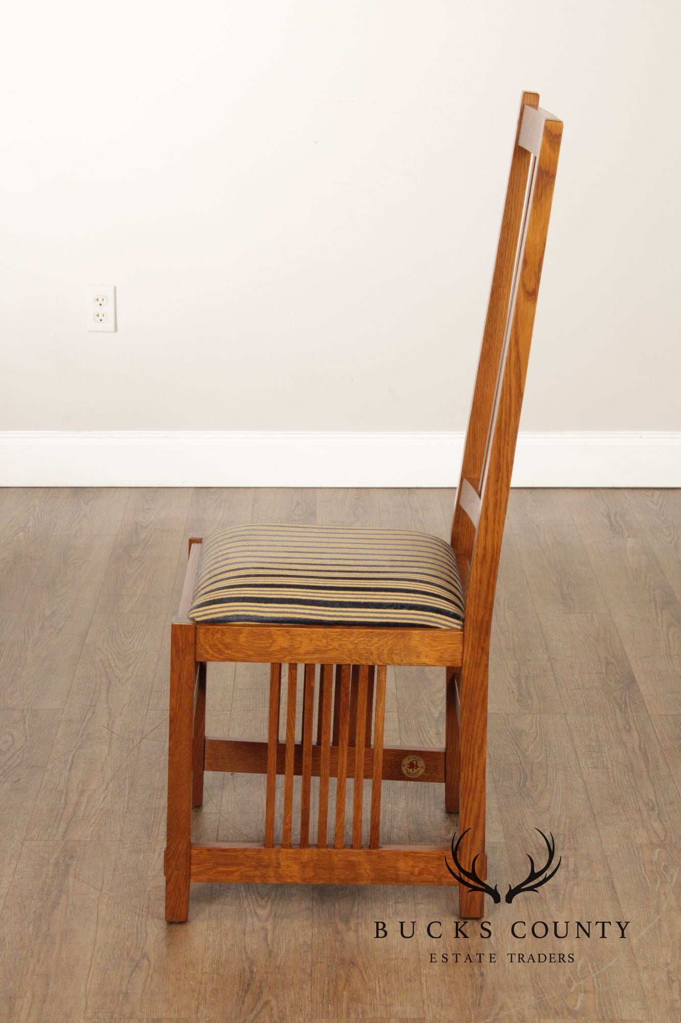Stickley Mission Collection Set of Six Oak Spindle Dining Chairs