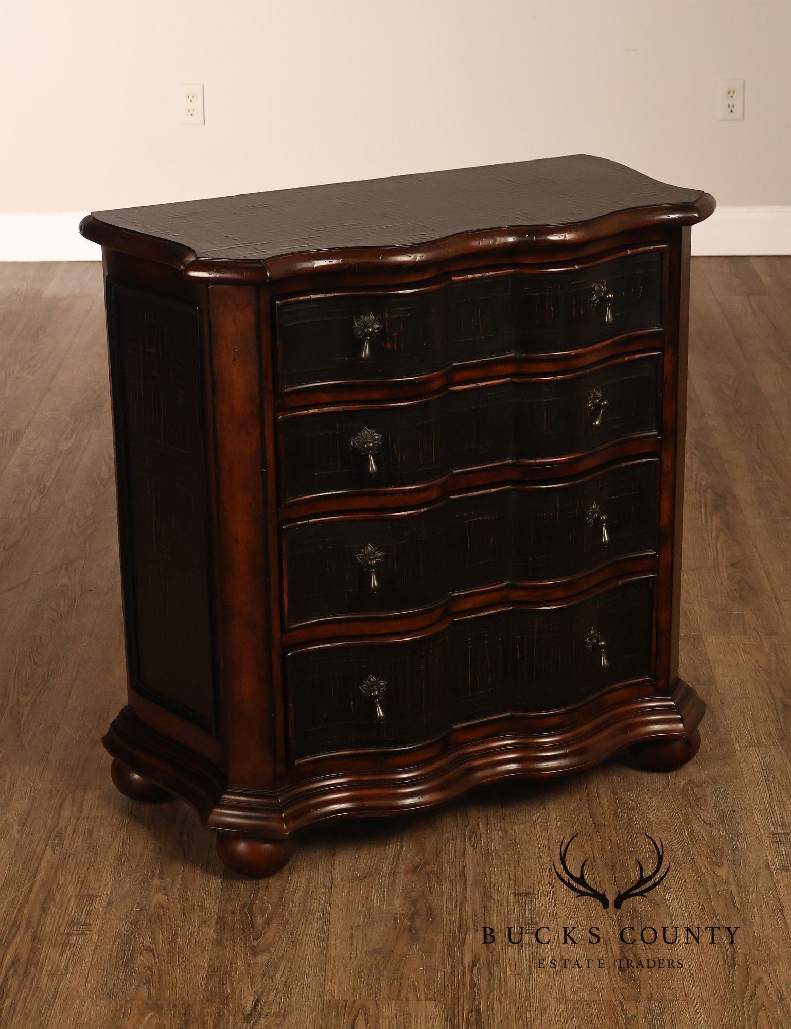 Ethan Allen Pair Of Serpentine Lucca Chests