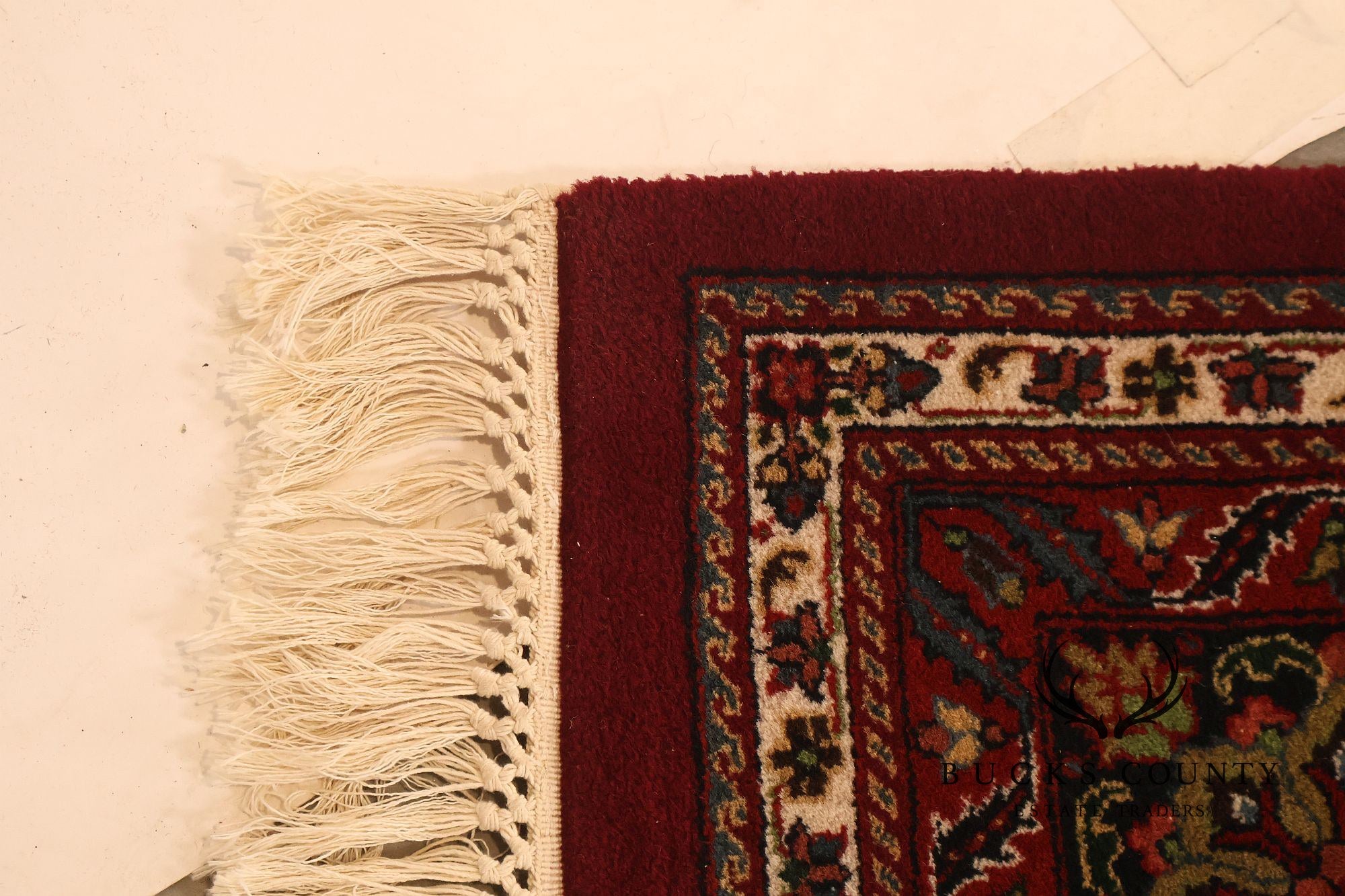 Hand Knotted Persian Style Wool Area Rug With Floral Medallion Design