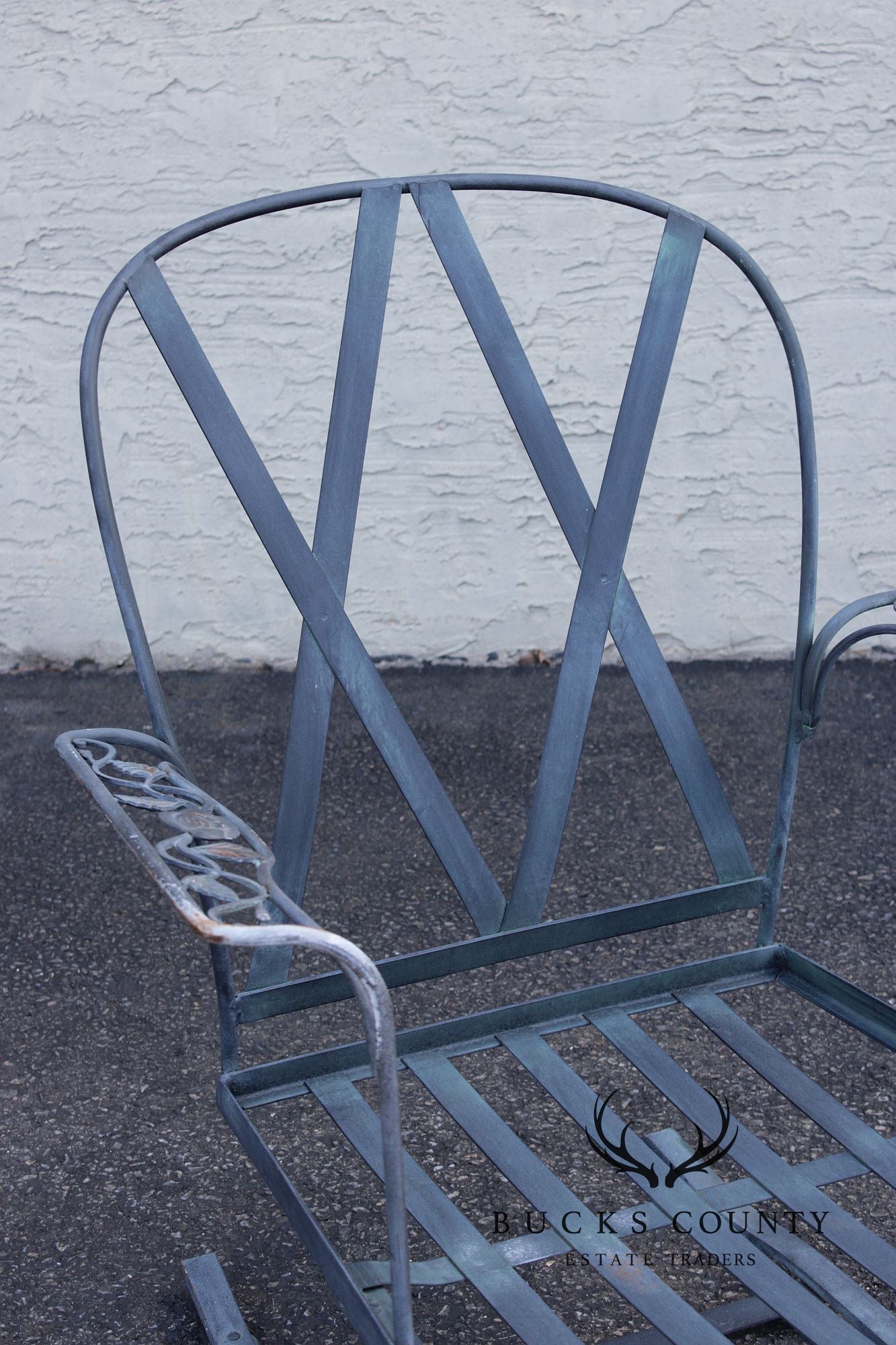 Woodard 'Chantilly Rose' Cast Iron Outdoor Lounge Chair