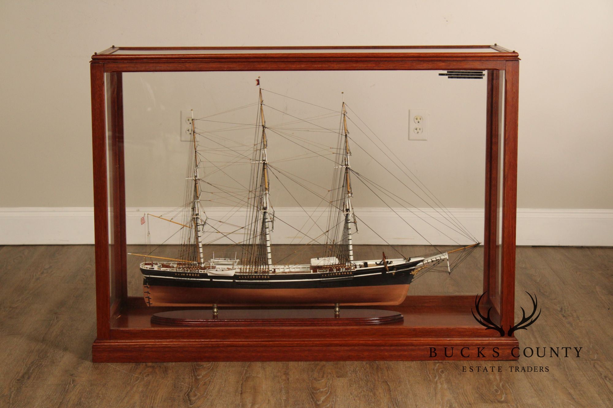 Model Ship 'Sovereign of the Seas' In Display Case