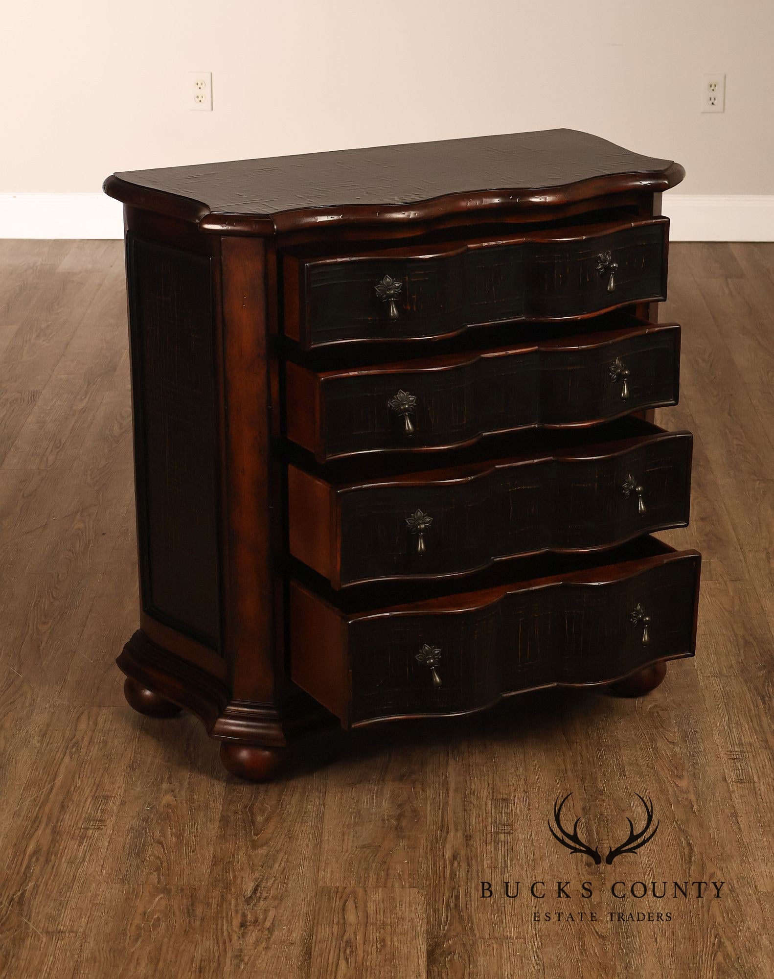 Ethan Allen Pair Of Serpentine Lucca Chests