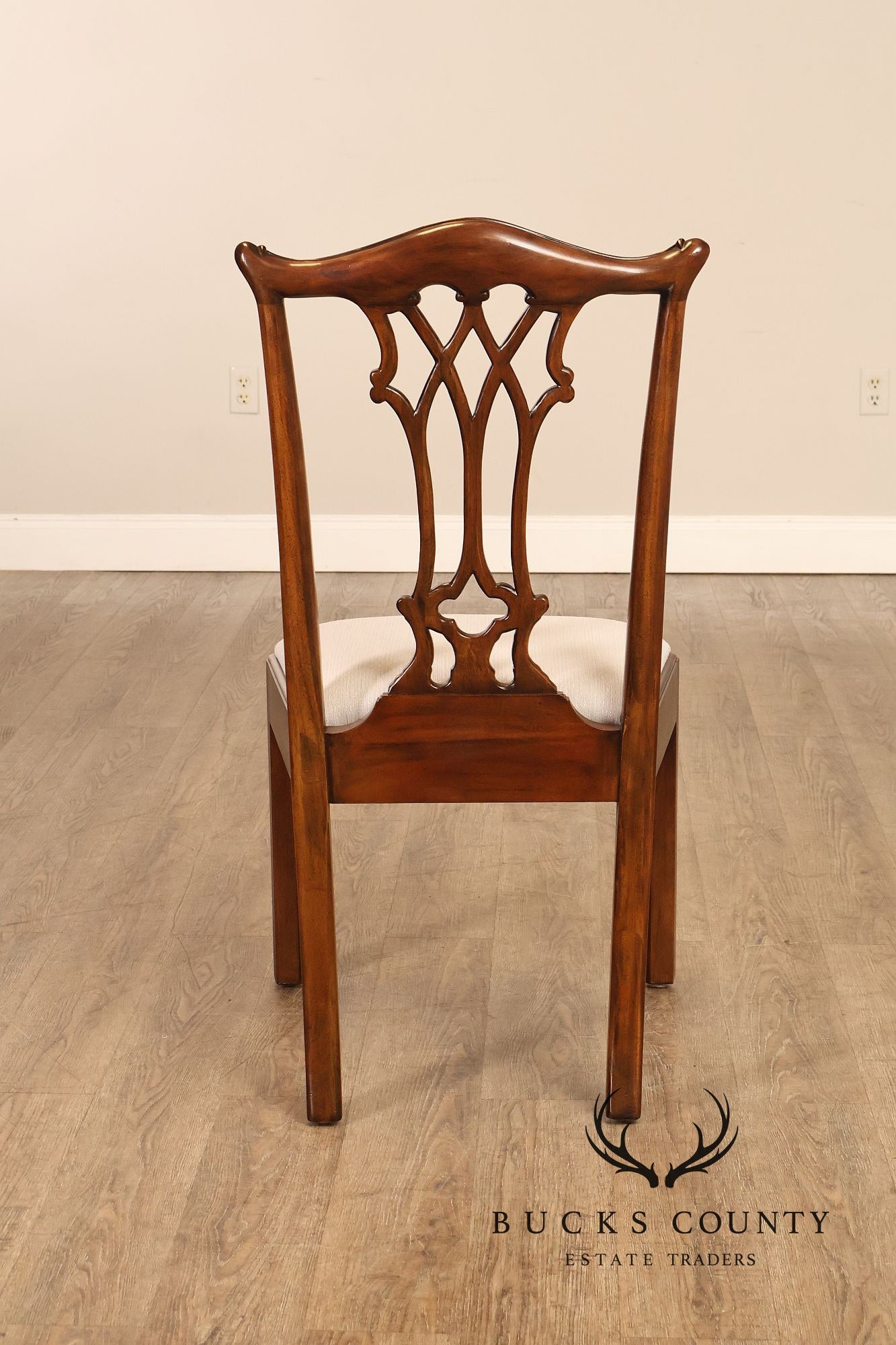 Maitland Smith Chippendale Style Set of Ten Mahogany Dining Chairs