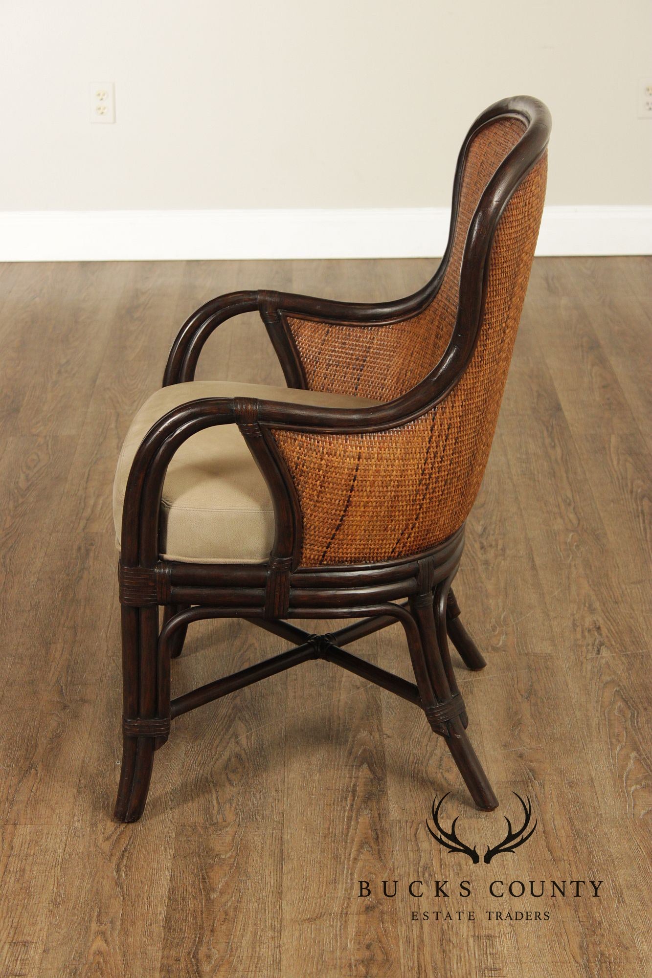 Palecek Rattan and Bamboo Armchair