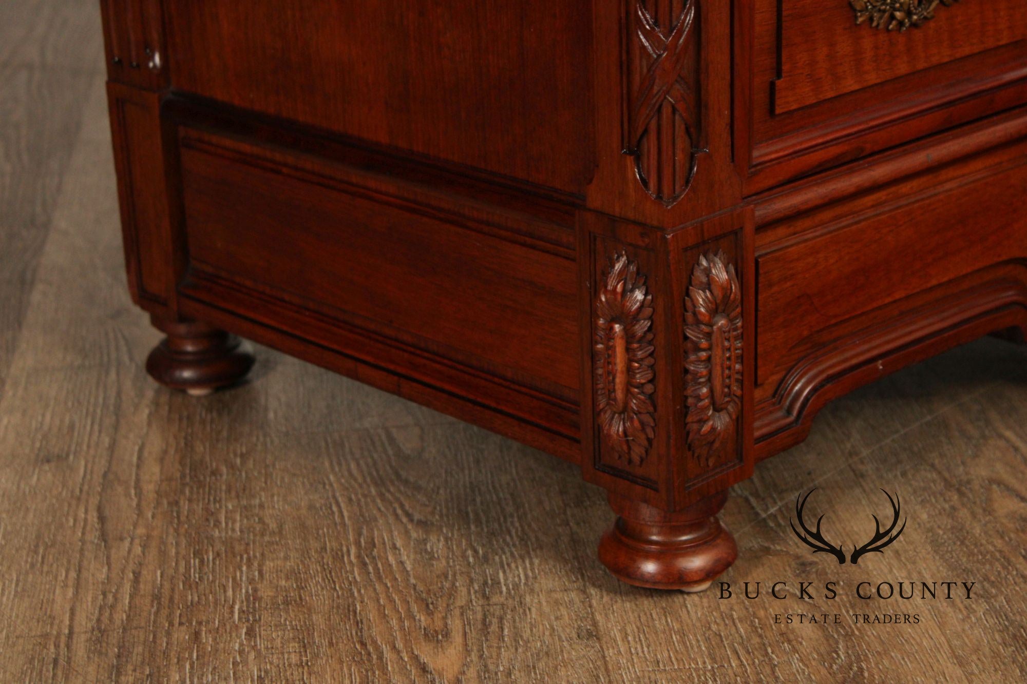 Antique French Carved Walnut Display Cabinet