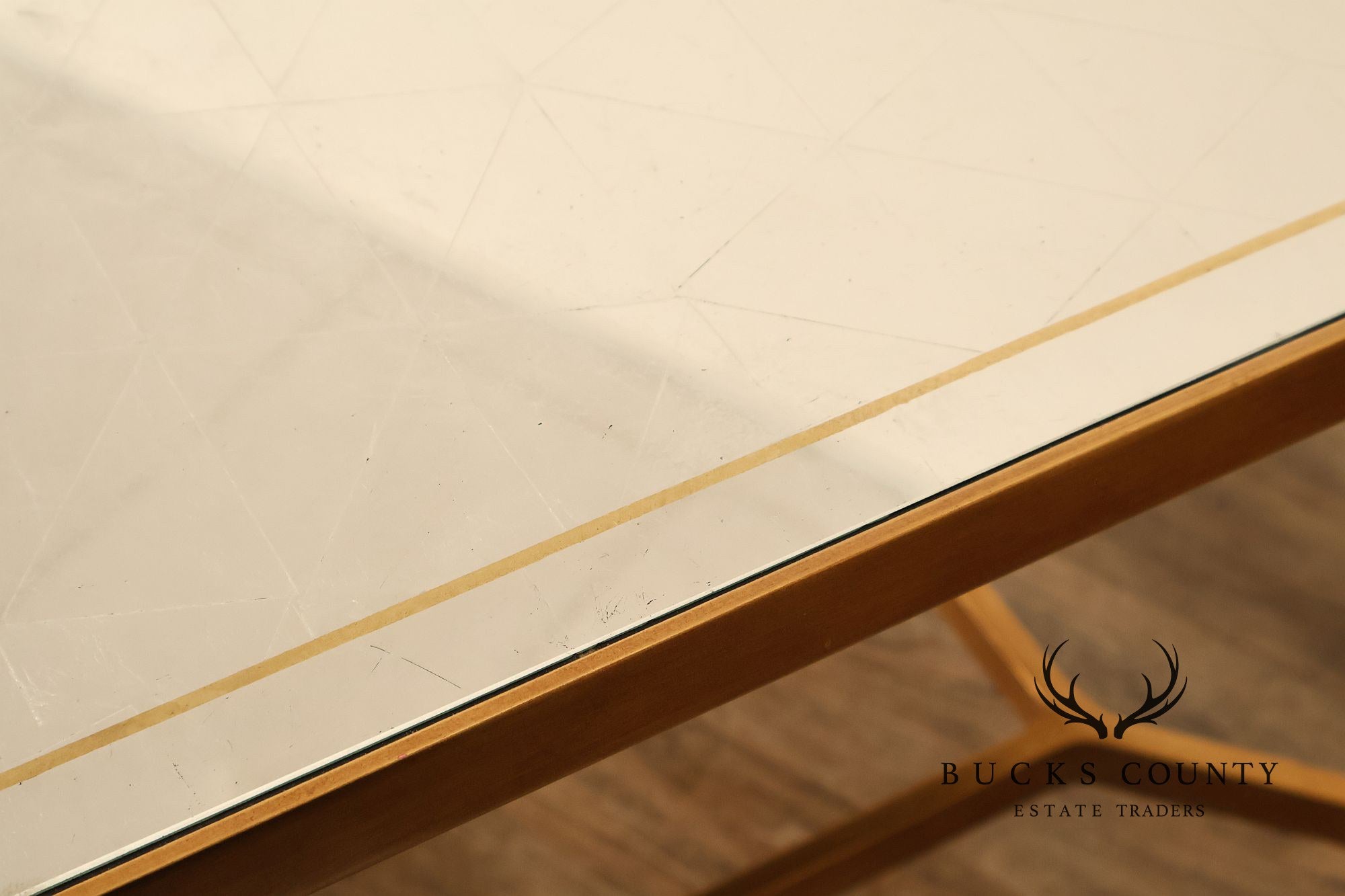 Jonathan Charles Luxe Gilded iron Eglomise Cocktail Table