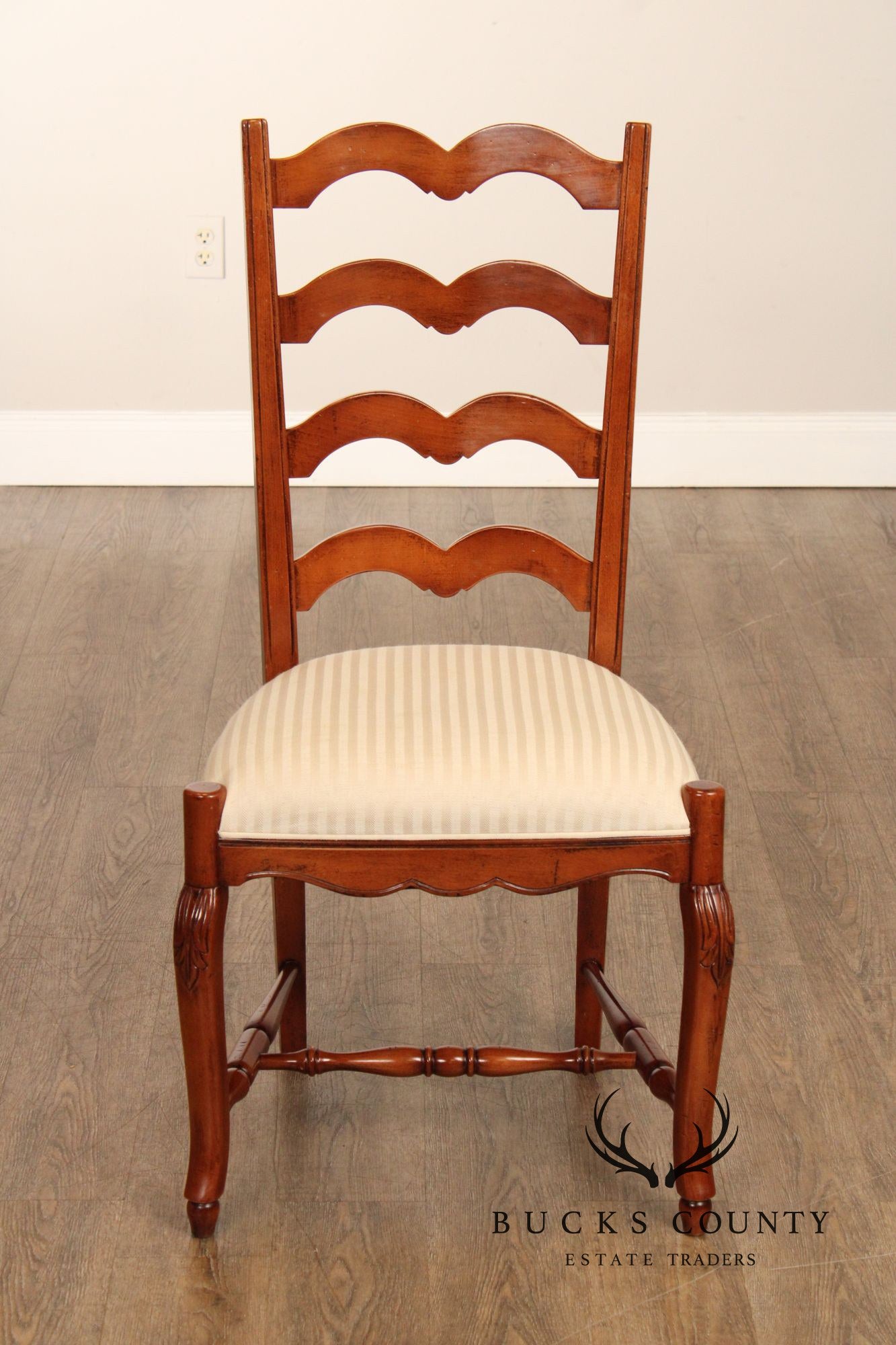 Quality Set Of Eight Italian Ladderback Dining Chairs