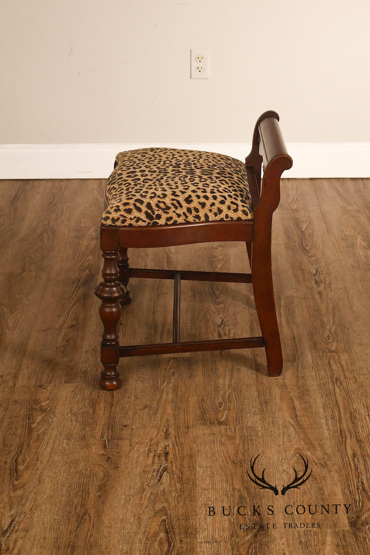 1930's Vintage Walnut Vanity Bench