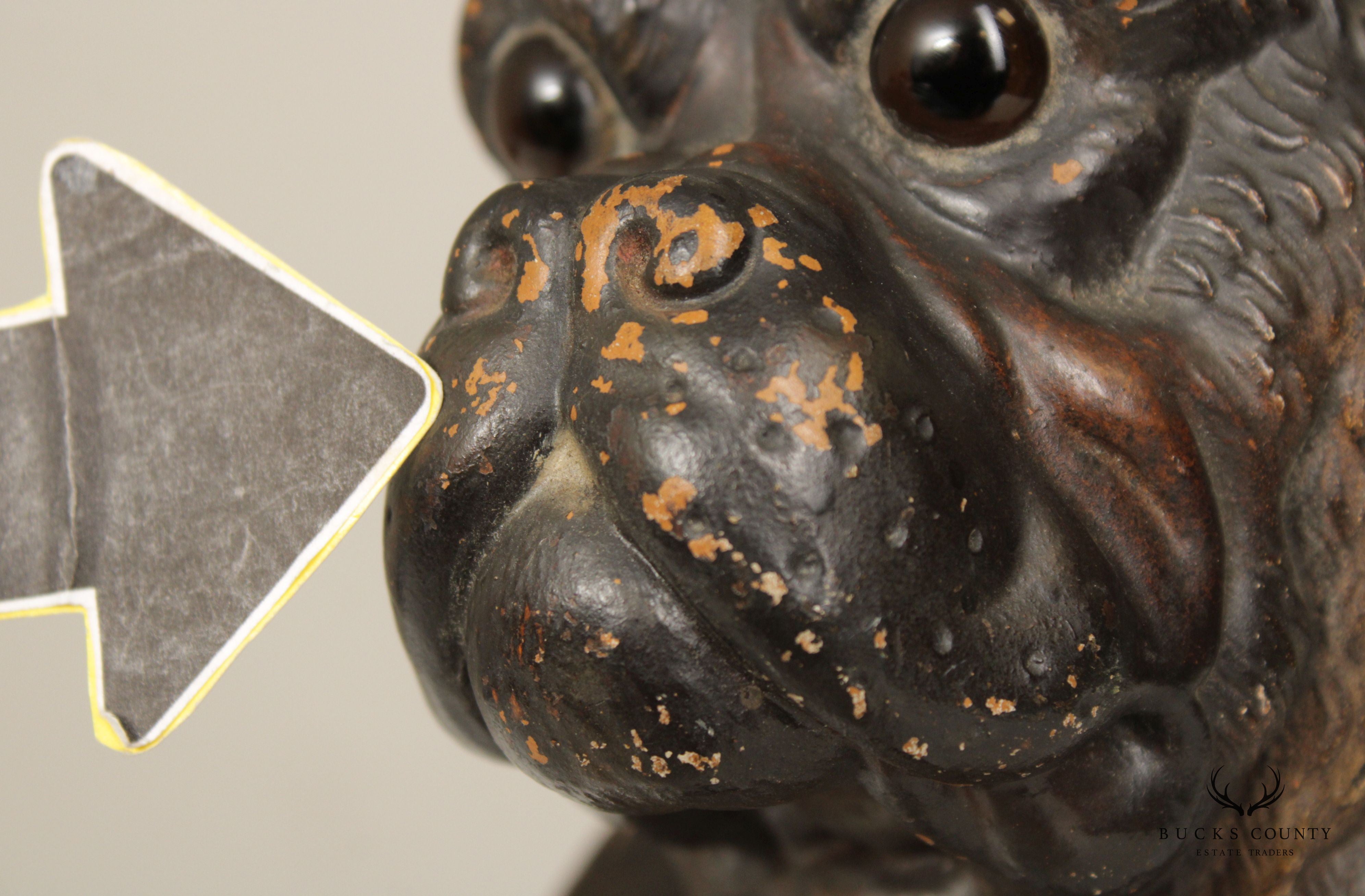 TERRA COTTA SITTING PUG DOG STATUE ATTRIBUTED TO GOLDSCHEIDER