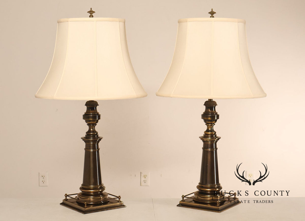 Stiffel Vintage Pair of Brass Baluster Table Lamps