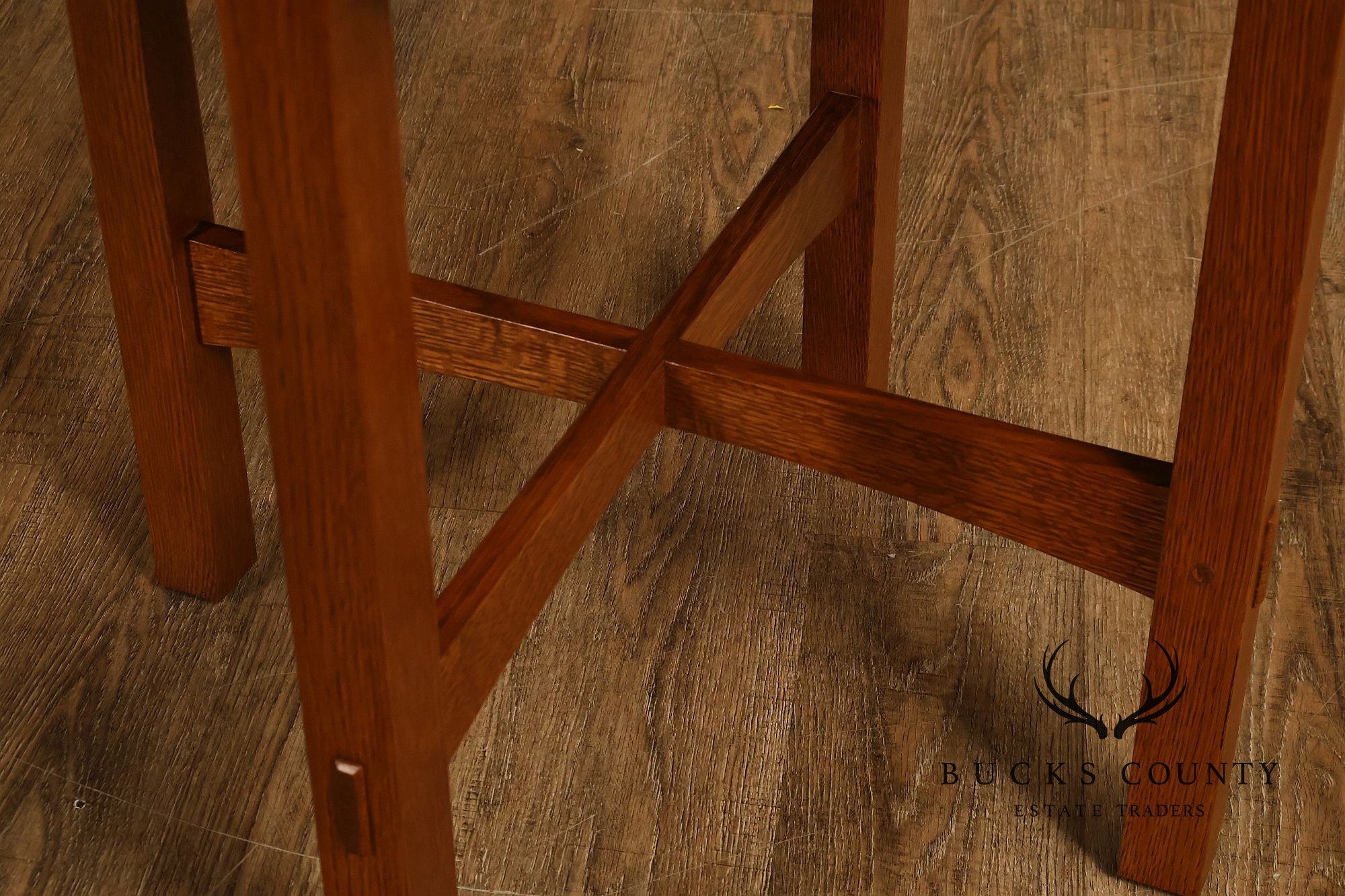Stickley Mission Collection Oak Round Lamp Table