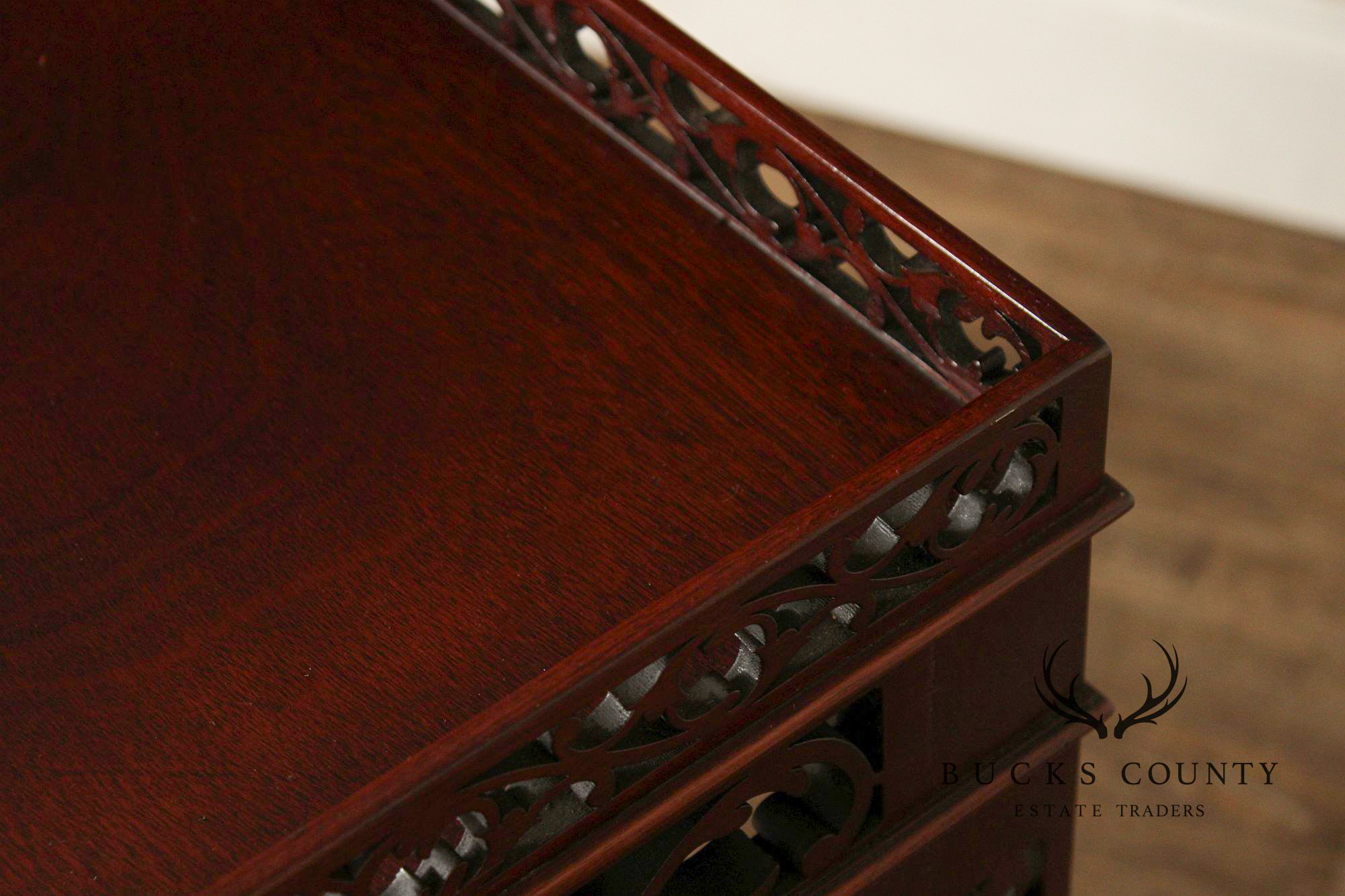 Chinese Chippendale Style Mahogany Tea Table