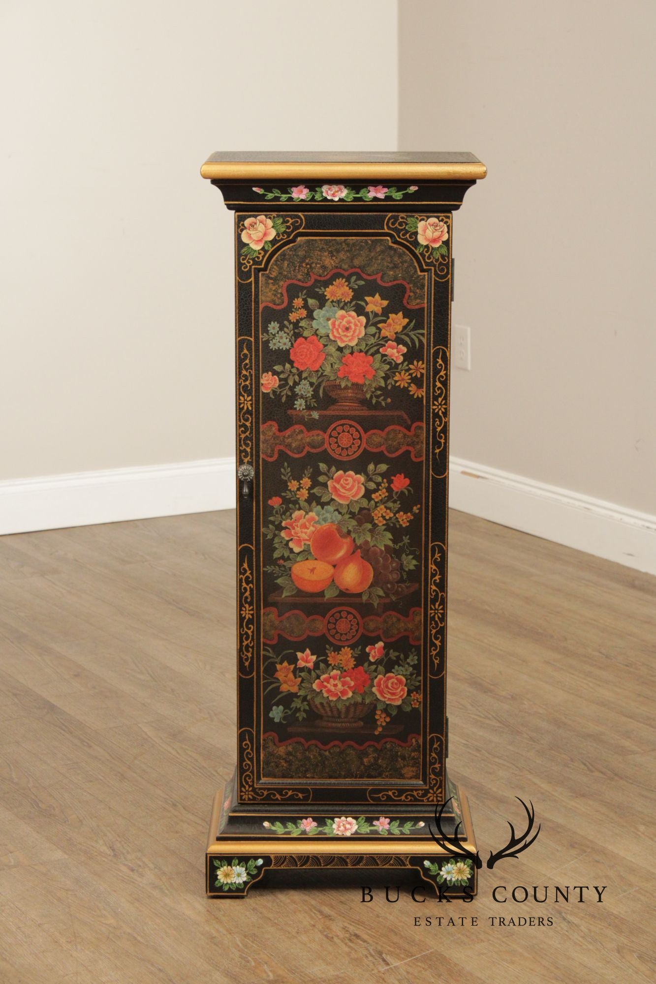 Chinoiserie Lacquered Media Storage Cabinet