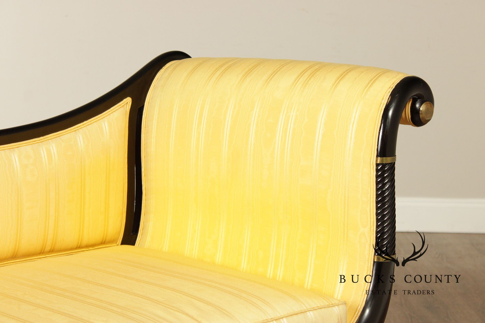English Regency Style Ebonized Recamier Chaise Lounge