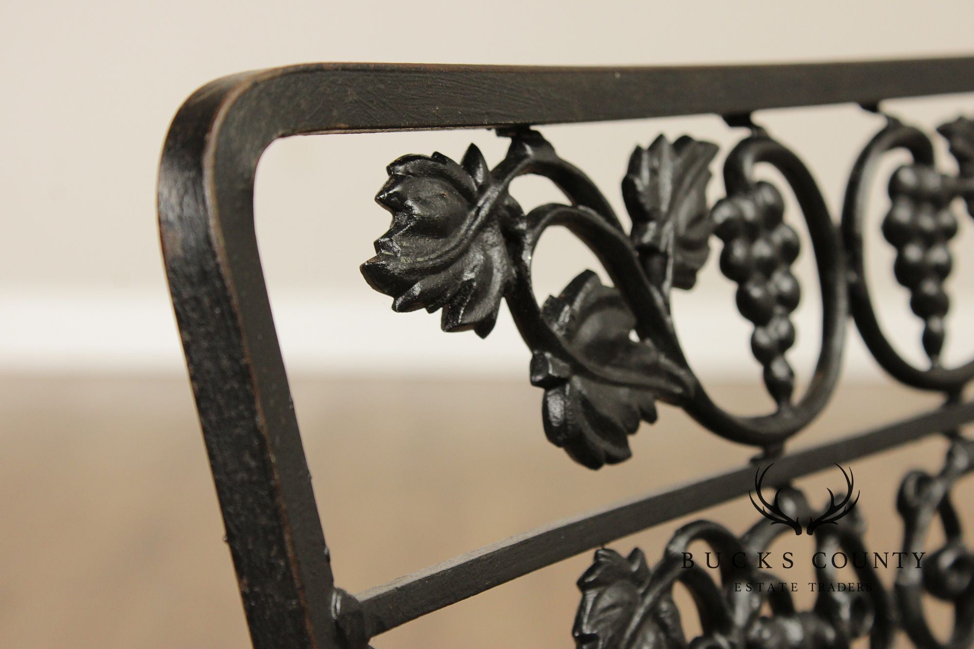 Woodard Set of Four Iron Grapevine Dining Chairs