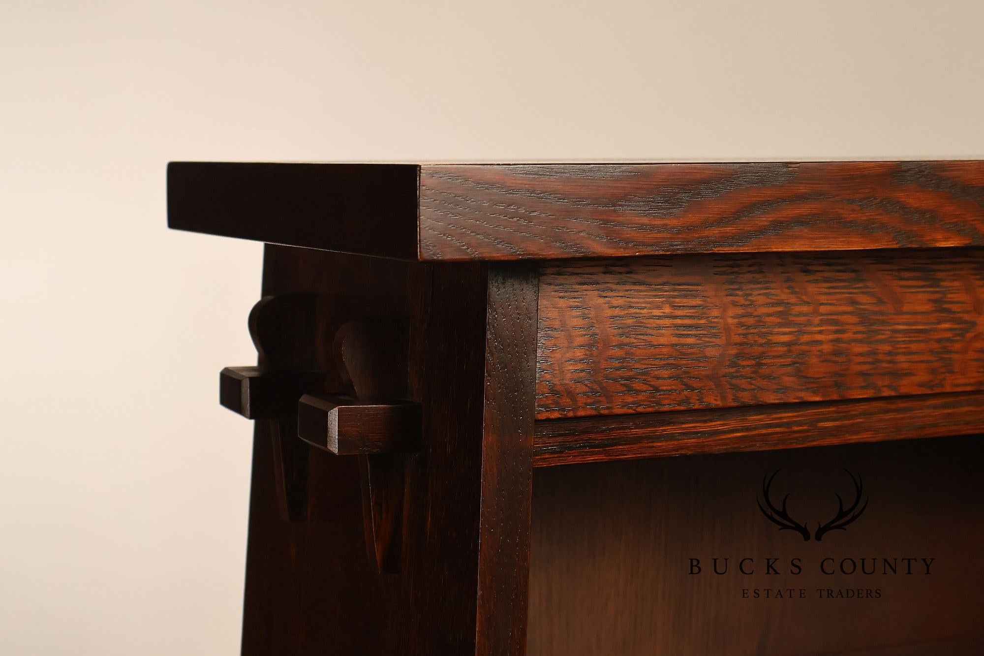 Stickley Mission Collection Oak Open Bookcase Shelf Cabinet