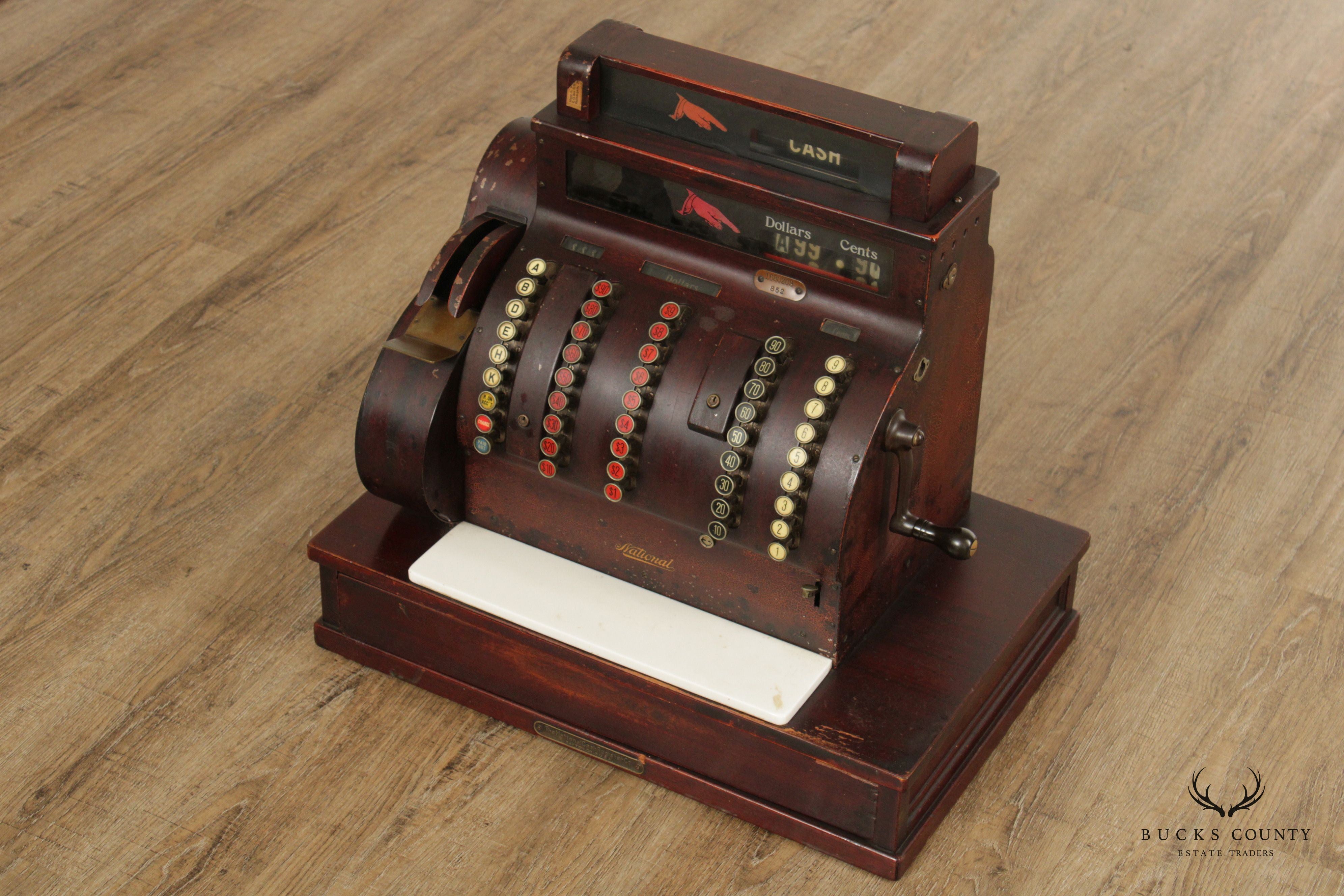 Vintage National Hand-Crank Cash Register